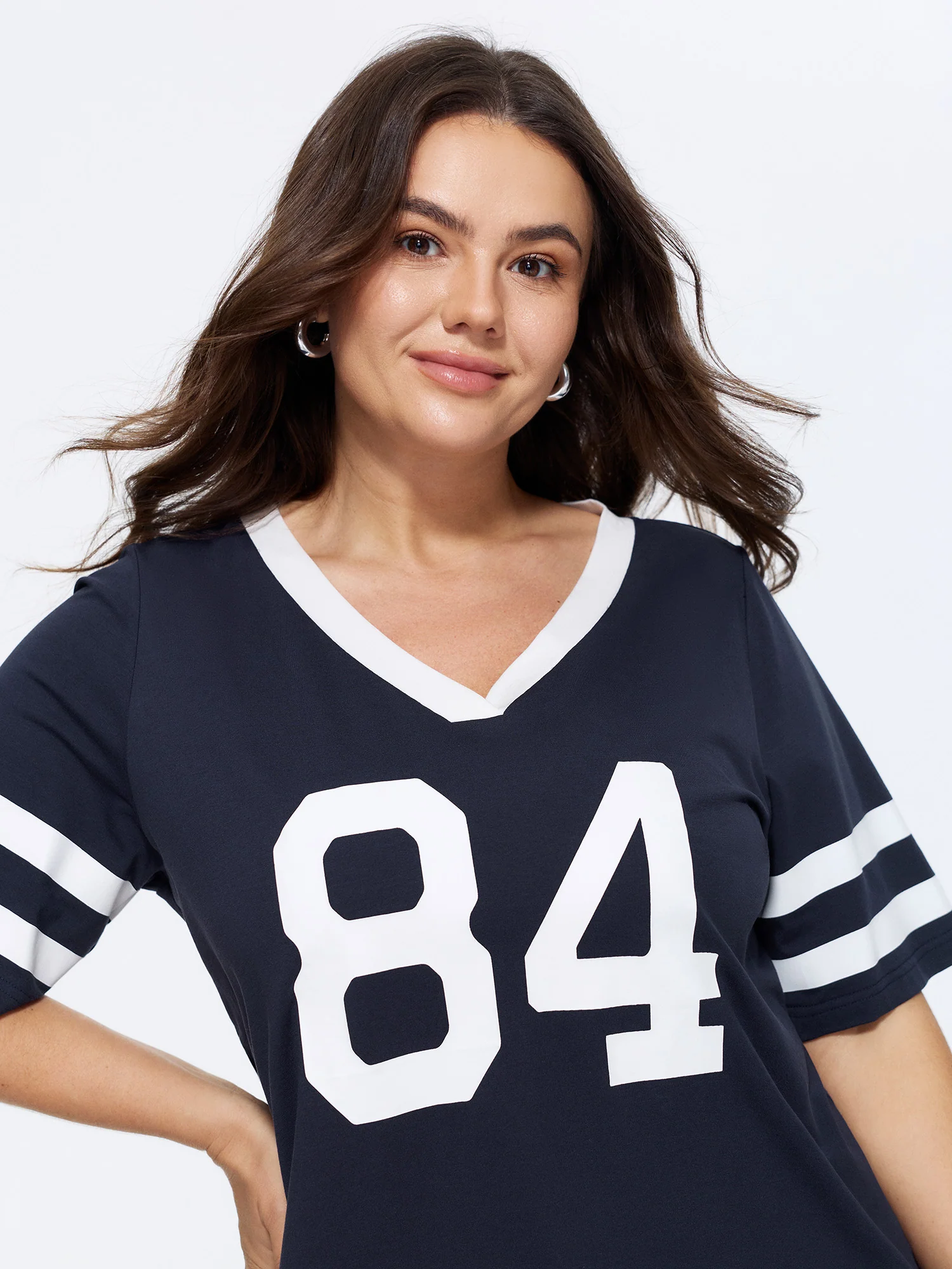Cotton Graphic Print Color Contrast T-Shirt
