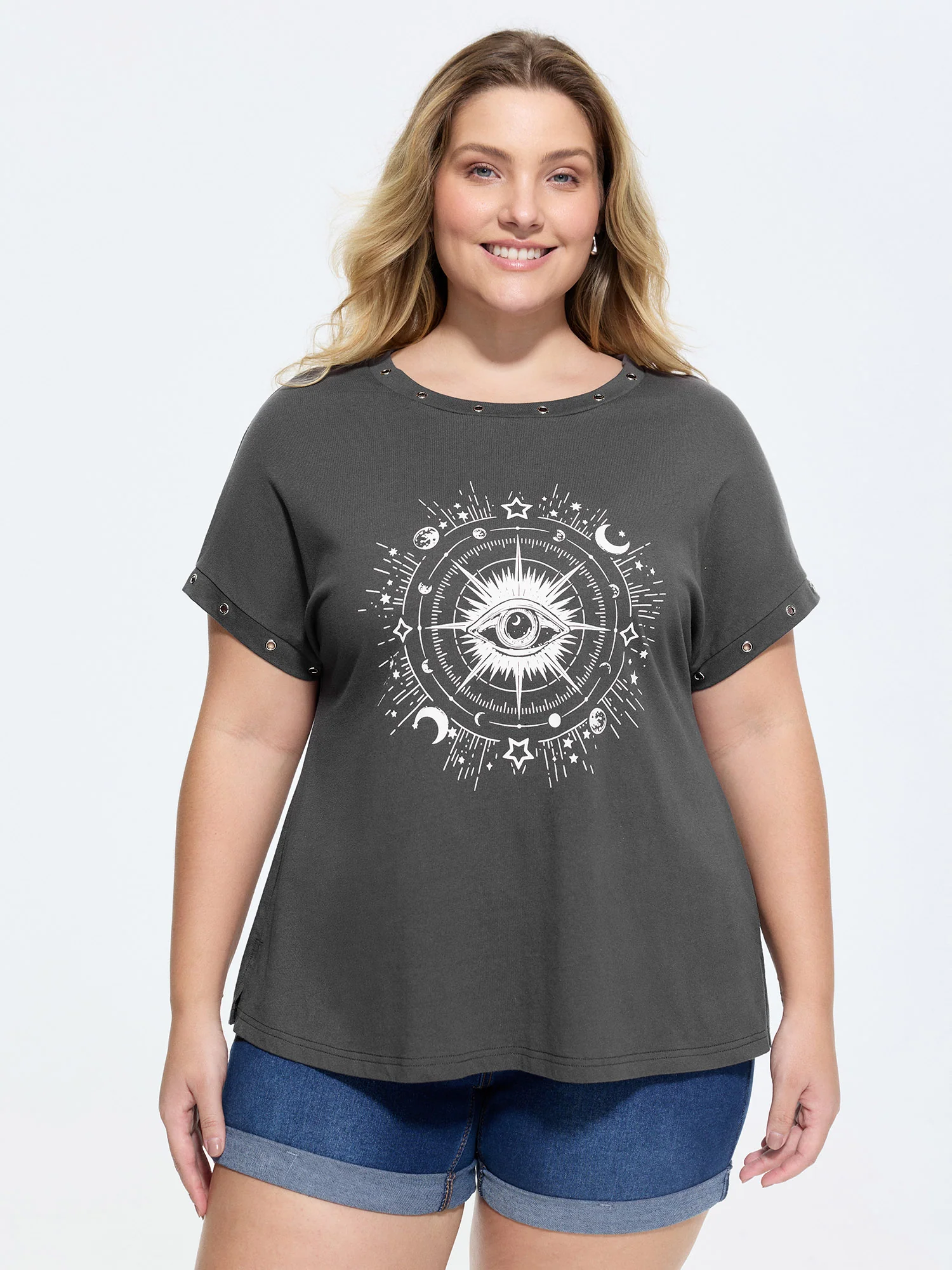 Cotton Astrological Print Relaxed-Fit T-Shirt