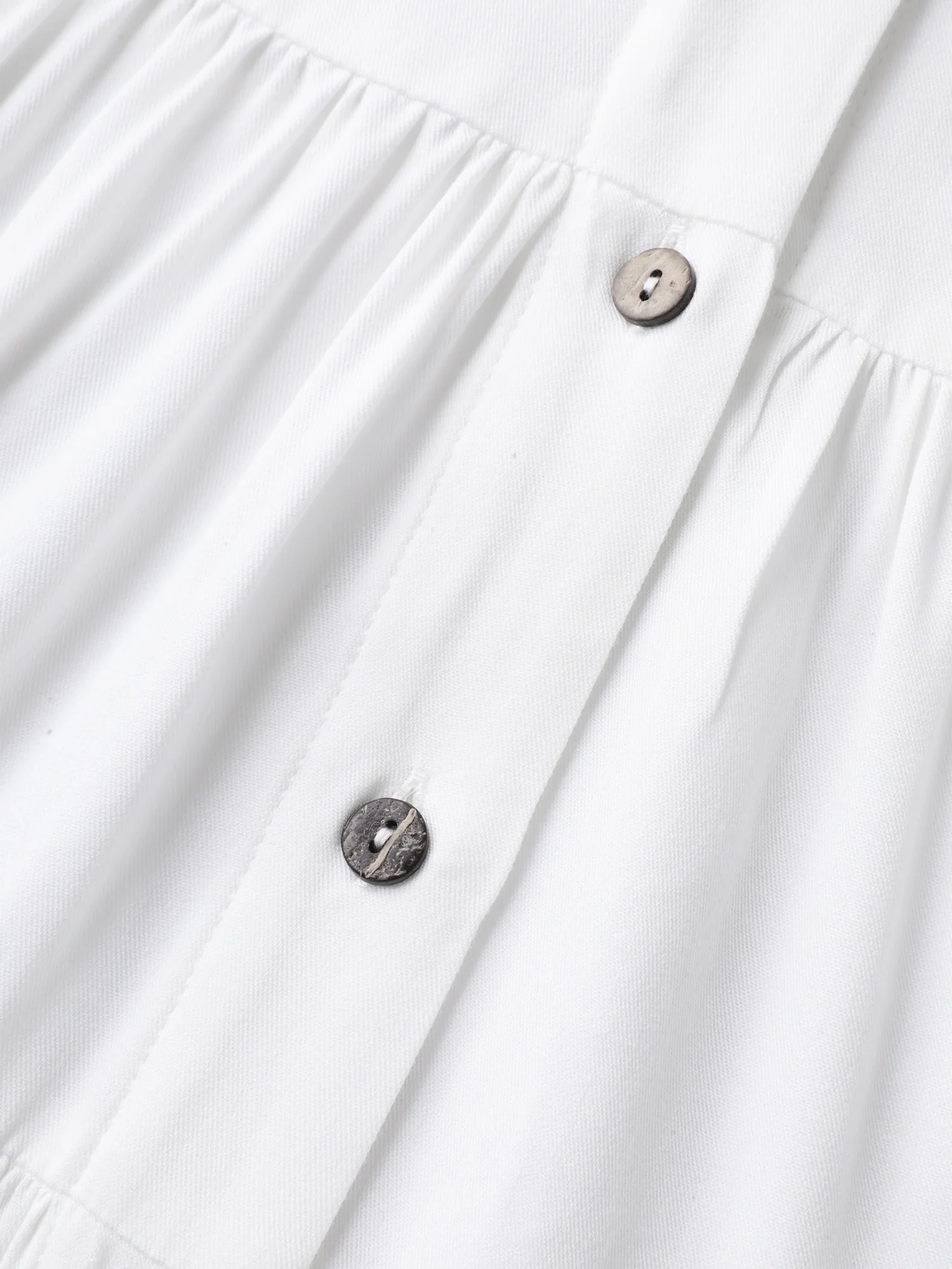Tiered Button Placket Puffy Sleeve Blouse