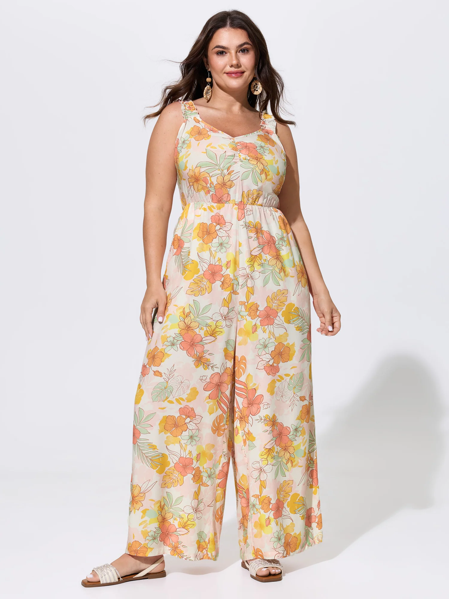 Floral Print Bow-Tie Back Jumpsuit