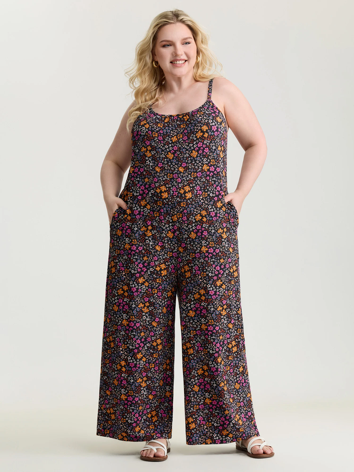 Supersoft Vibrant Floral Print Stretchy Jumpsuit