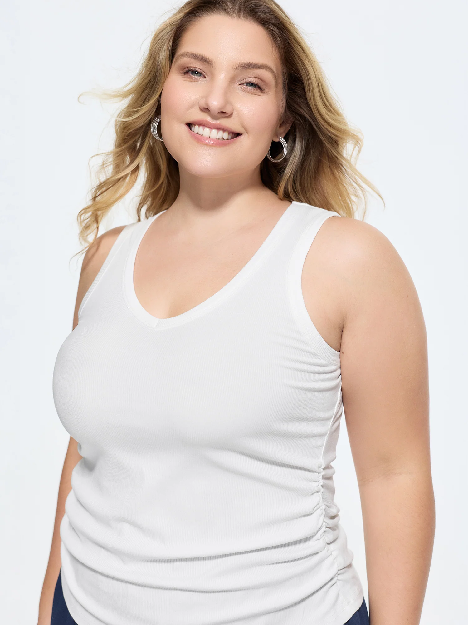 Supersoft Stretchy Ruched Sides Tank Top