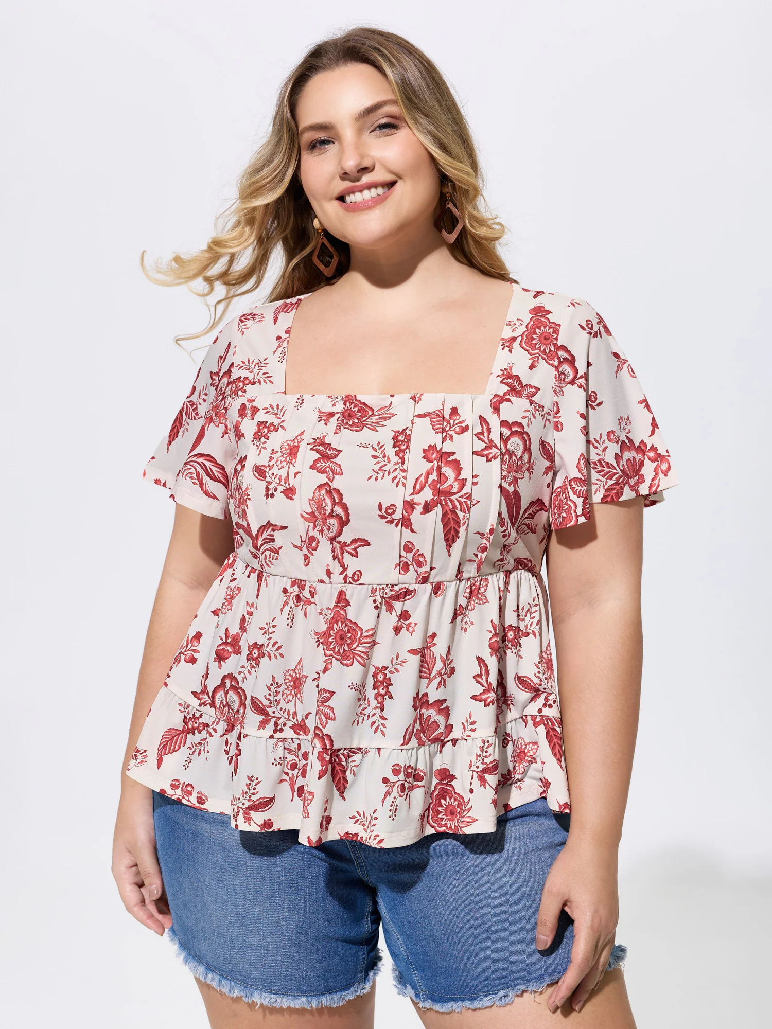 Floral Print Flowy Knit Top