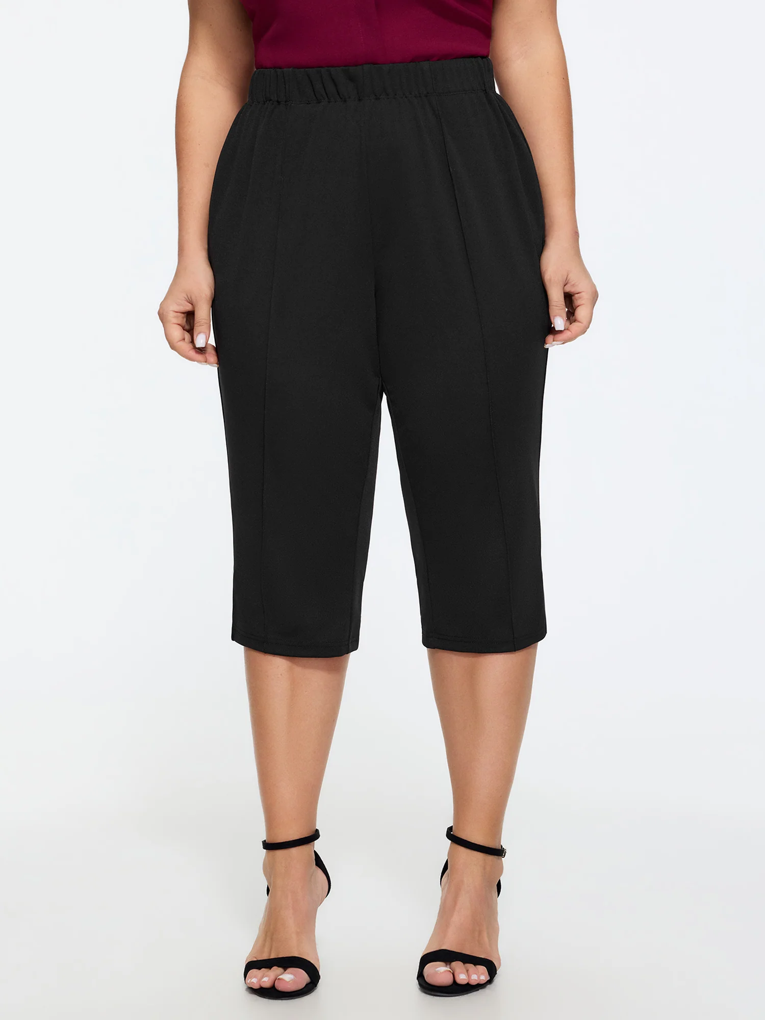 Stretchy Pull-On Cropped Pants