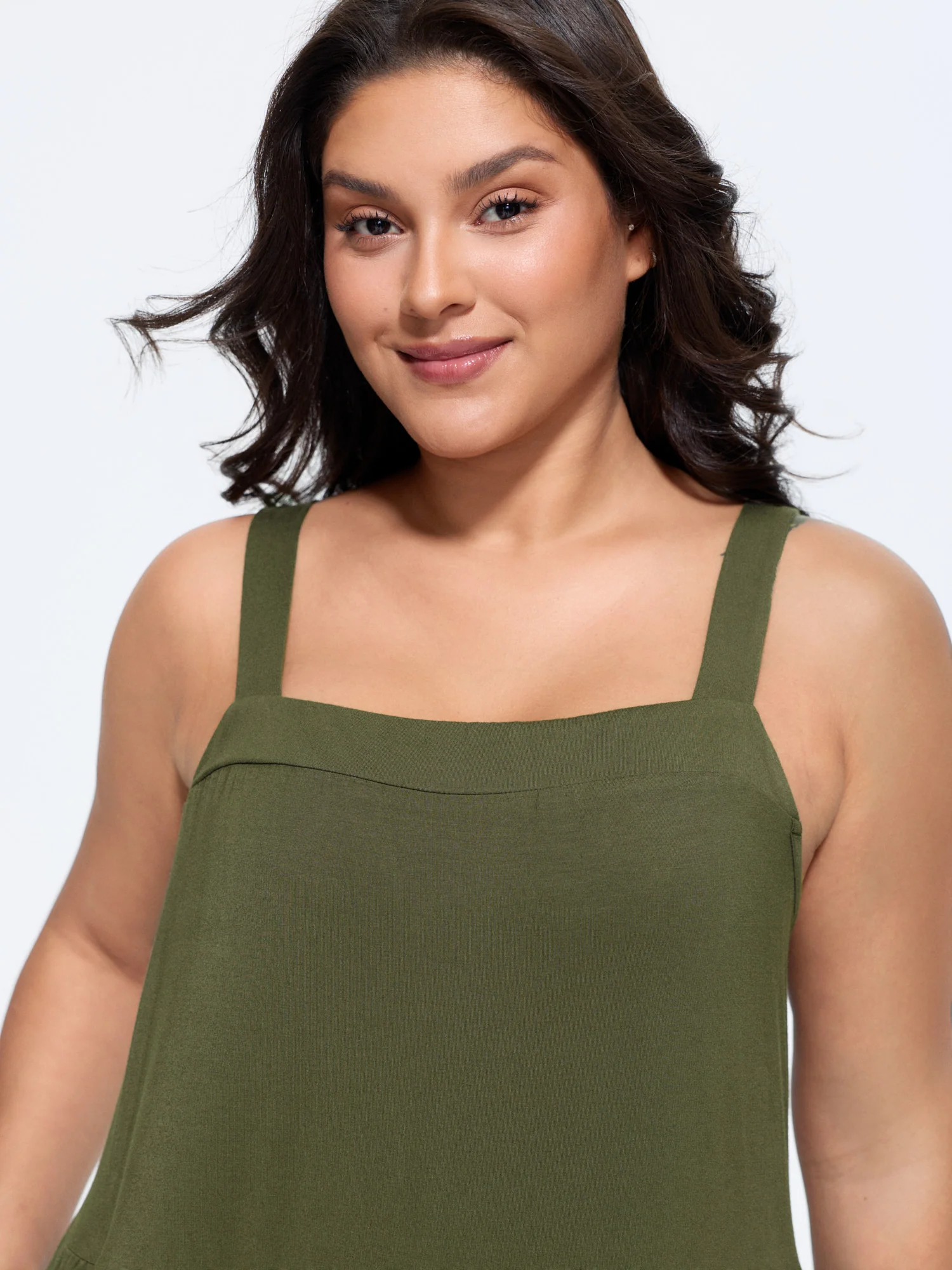 Supersoft Tiered Square Neckline Romper