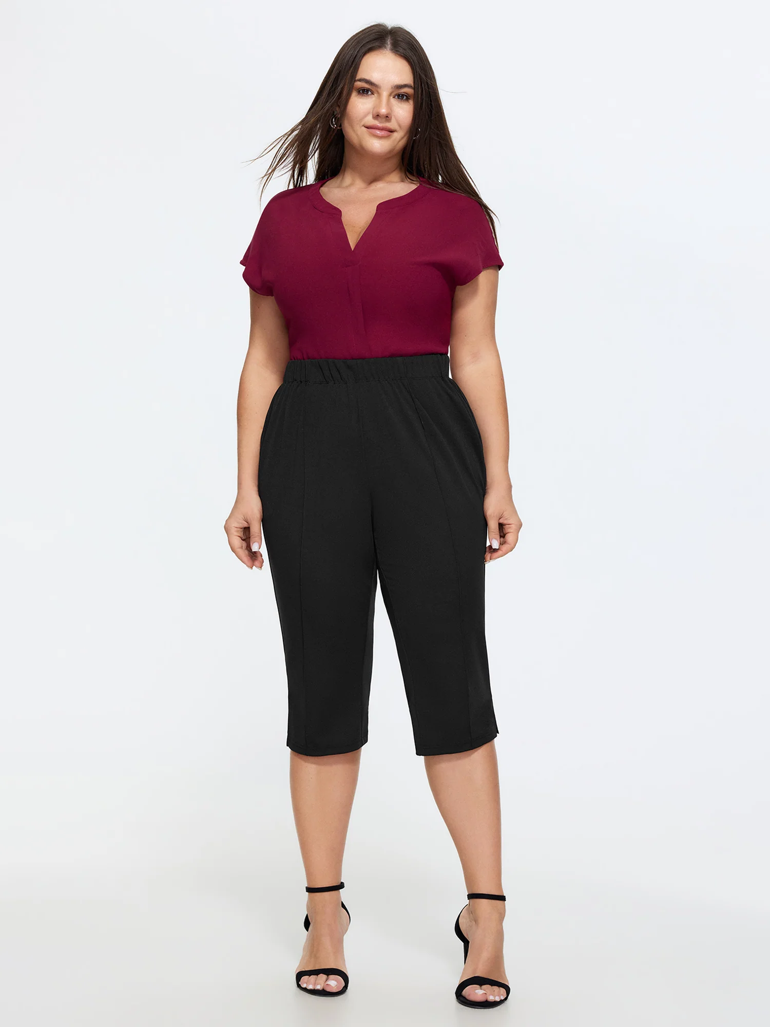 Stretchy Pull-On Cropped Pants