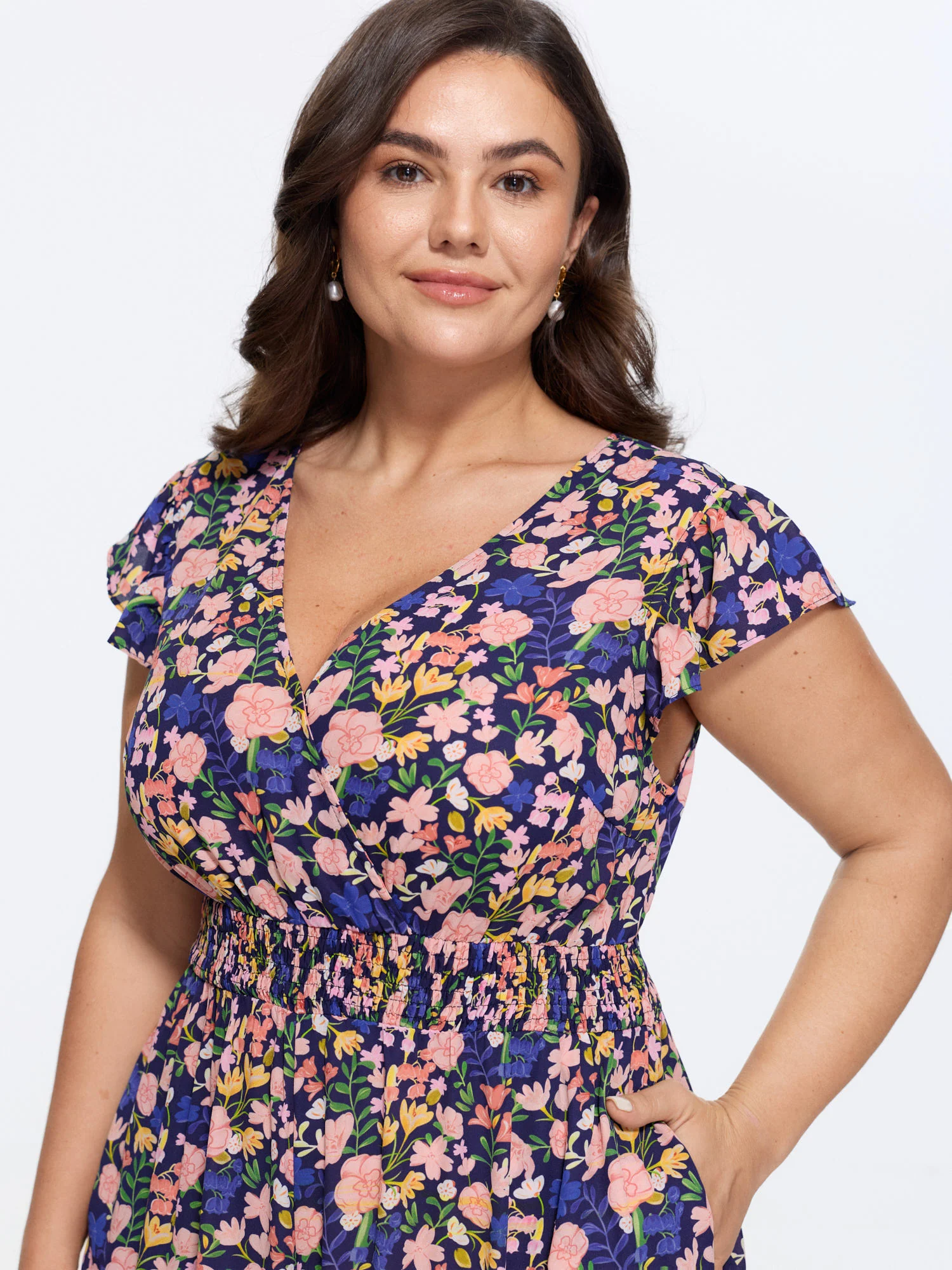 Floral Print Cut-Out Back Jumpsuit
