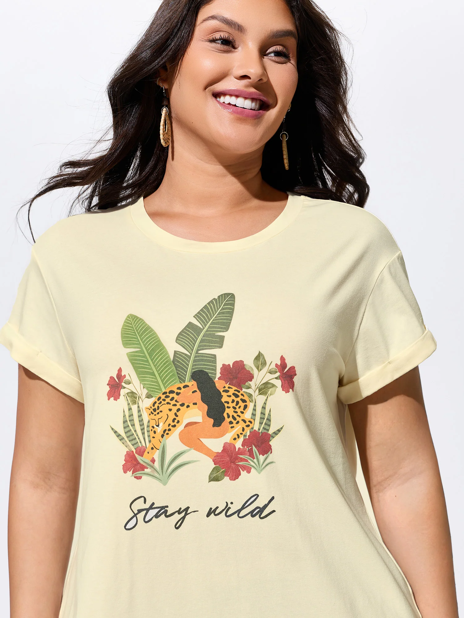 Cotton Stay Wild Printed T-Shirt