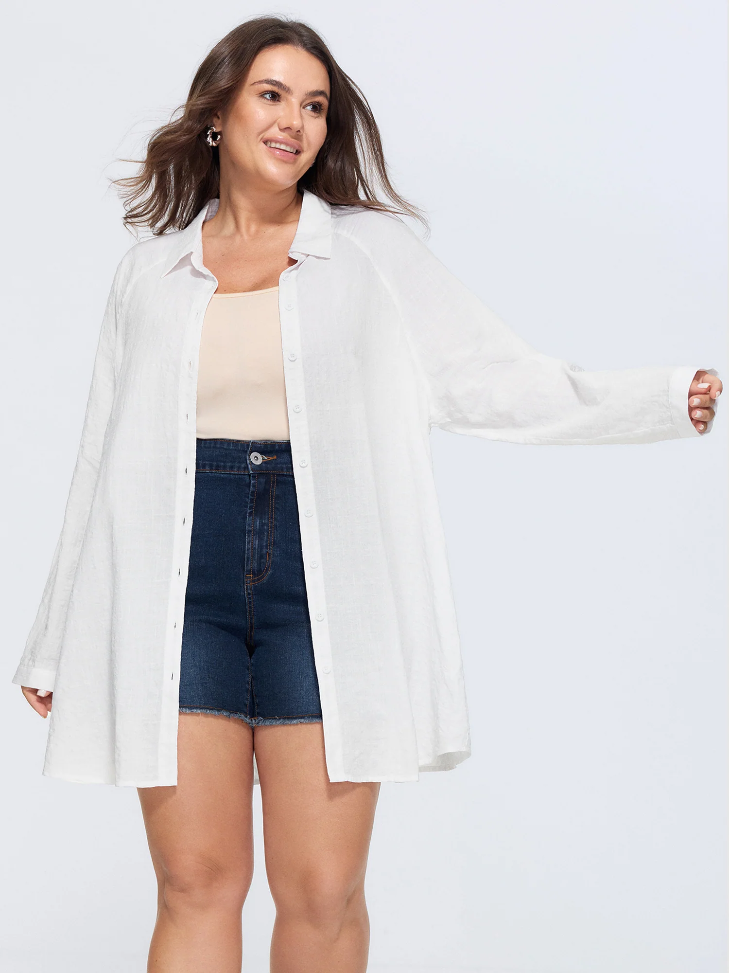 Cotton Button-Down Cover-Up