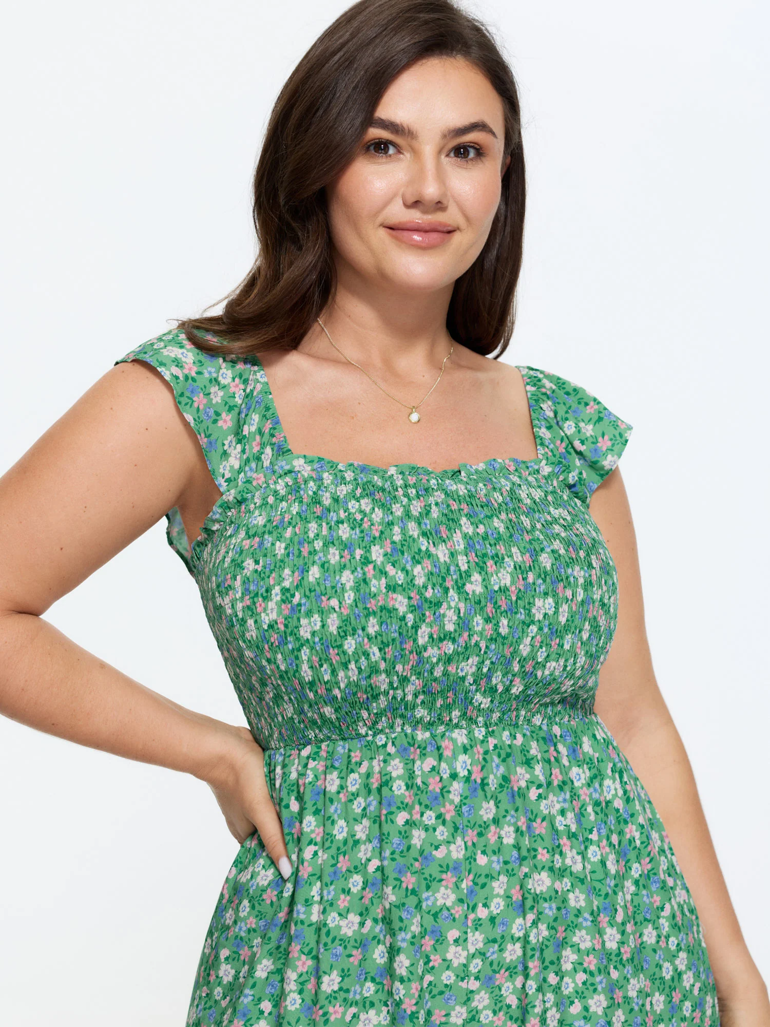 Floral Print Ruffled Straps Jumpsuit