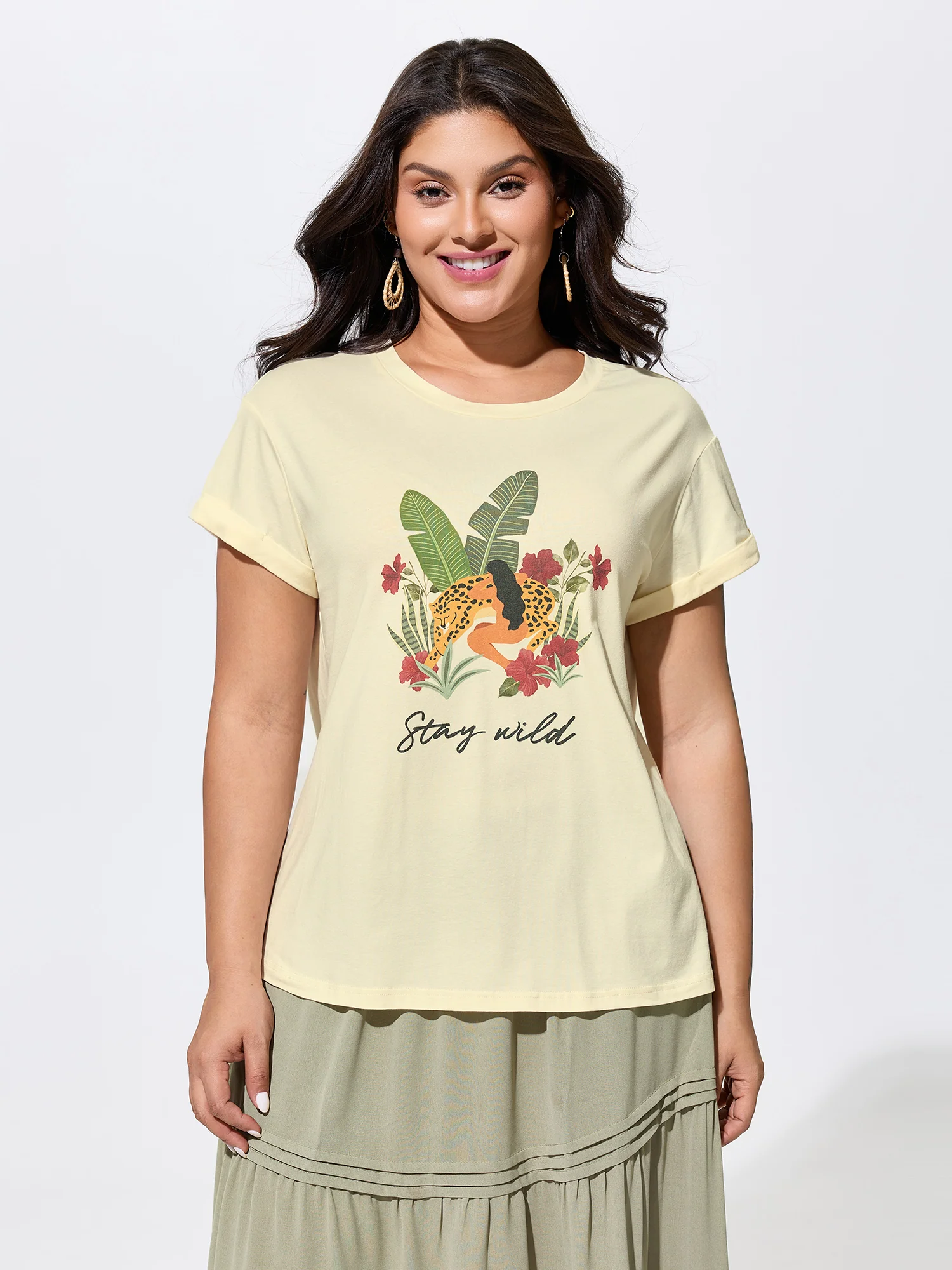 Cotton Stay Wild Printed T-Shirt