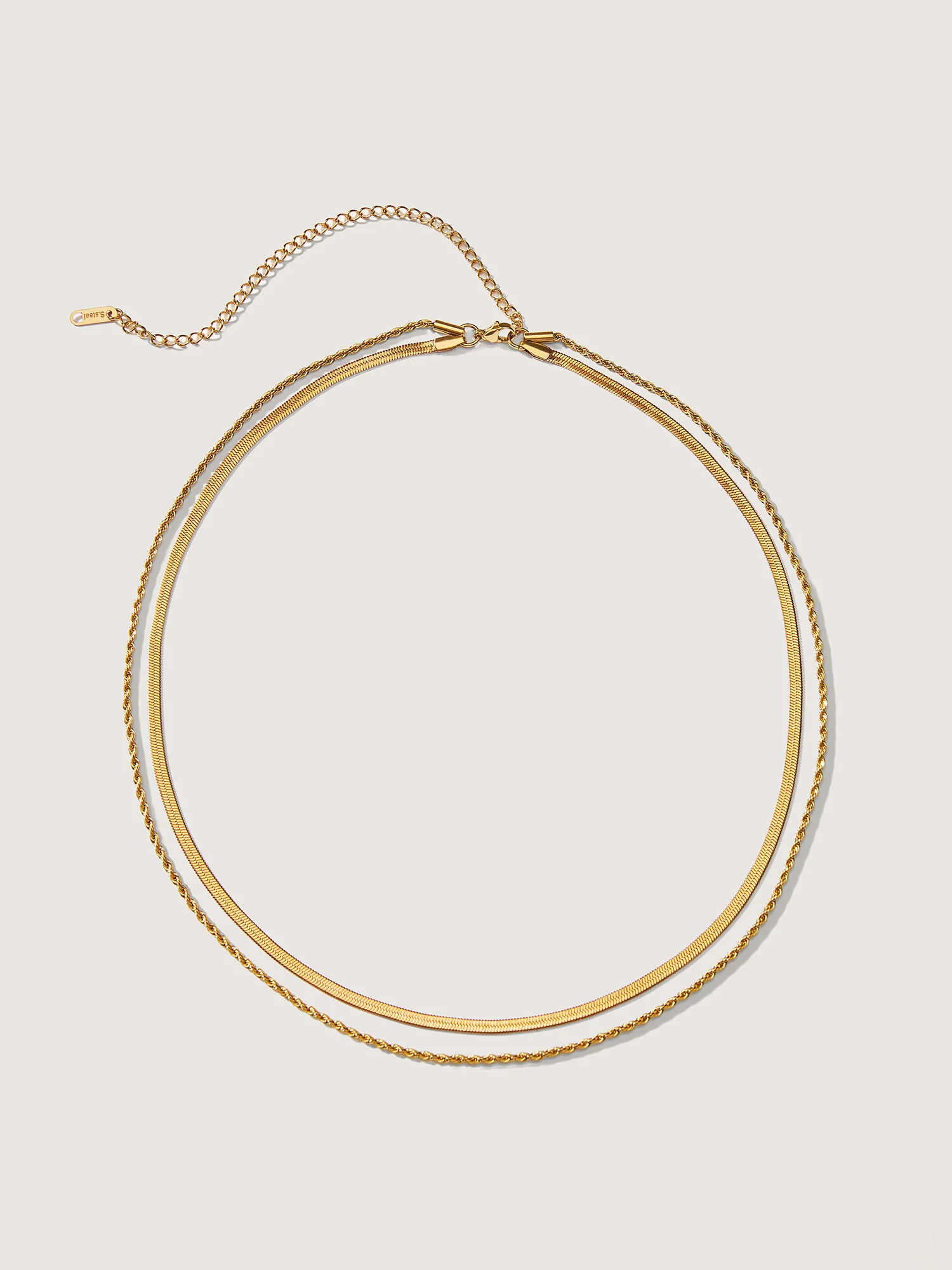 Two Layer Stacked Minimal Necklace