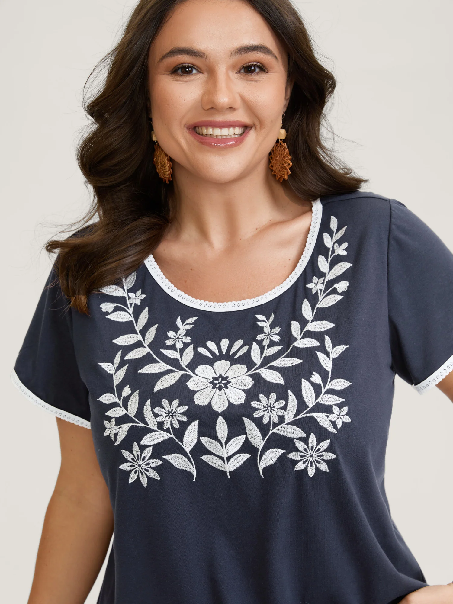 Supersoft Floral Embroidered T-Shirt