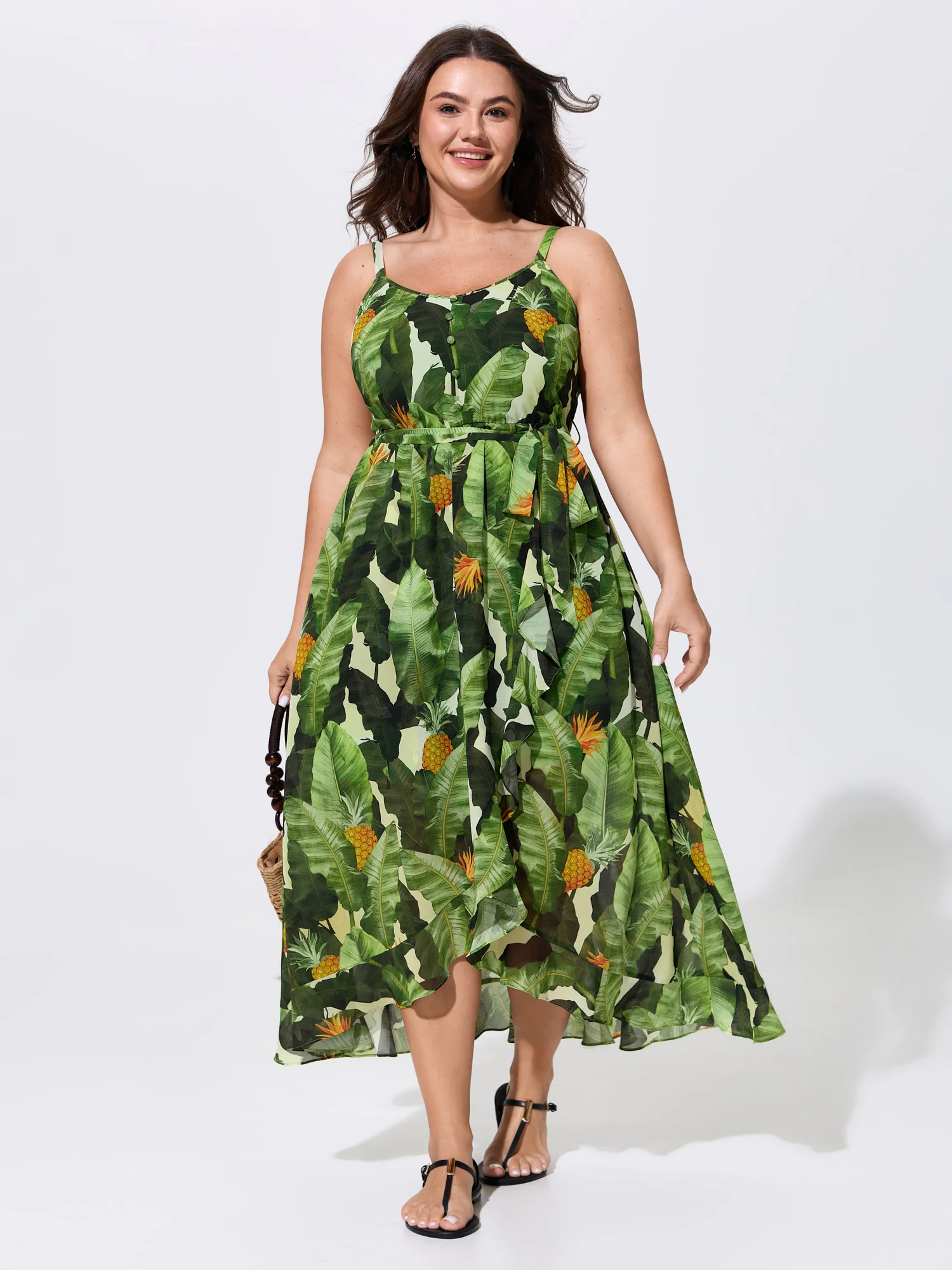 Breathabel Tropical Vacation Print Midi Dress