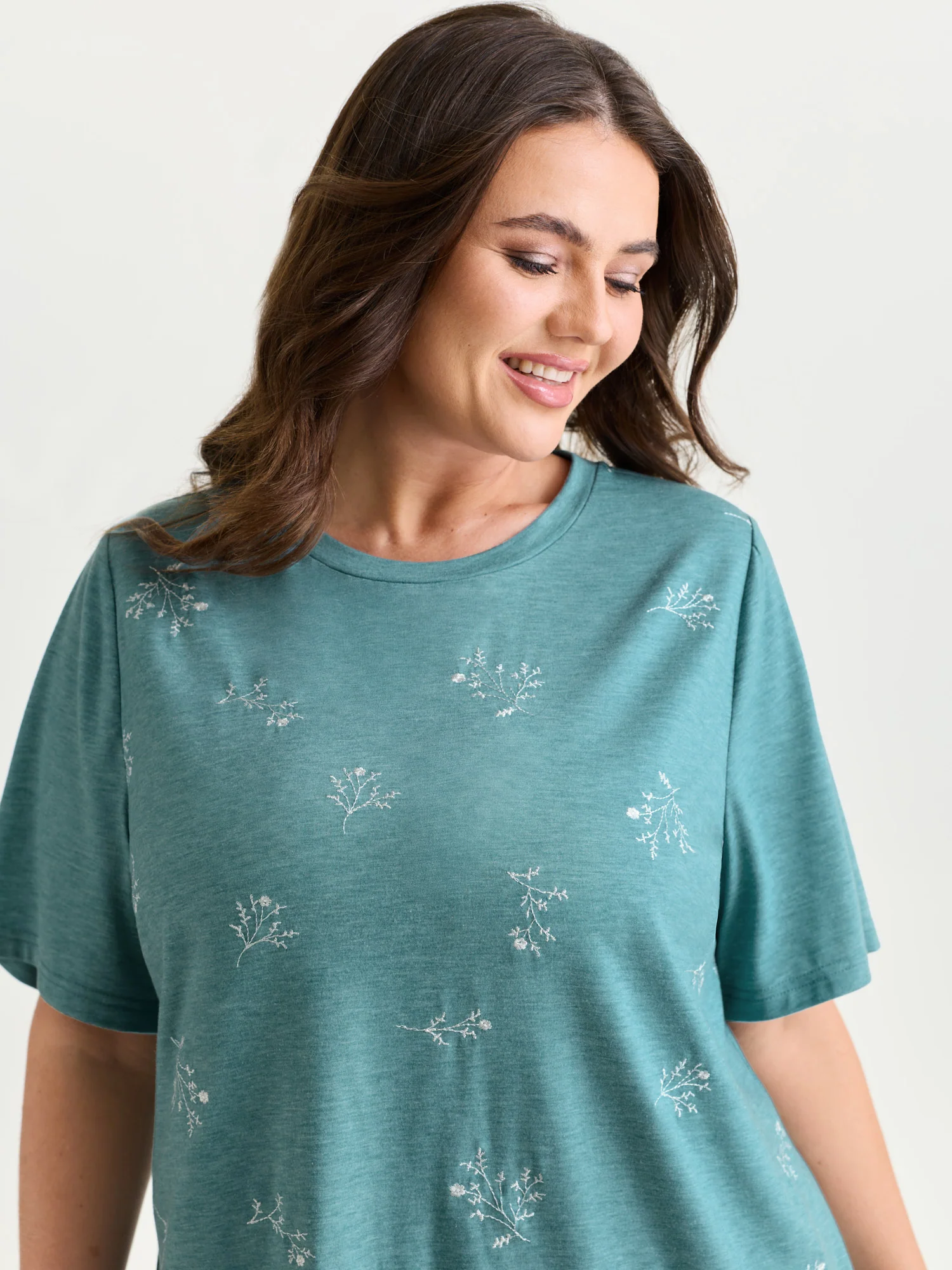 Supersoft Floral Embroidered T-Shirt