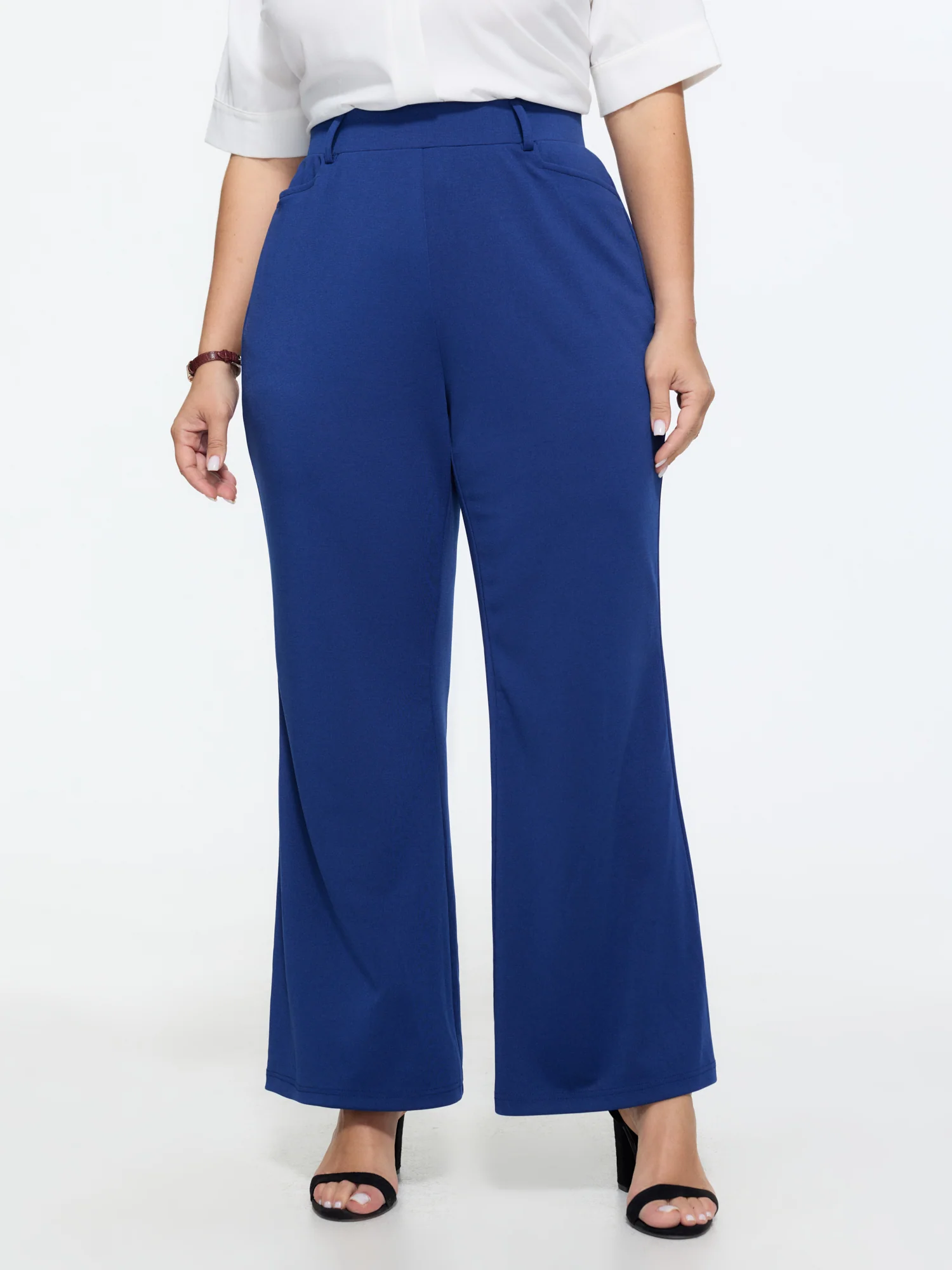Stretchy Solid Pull-On Pants