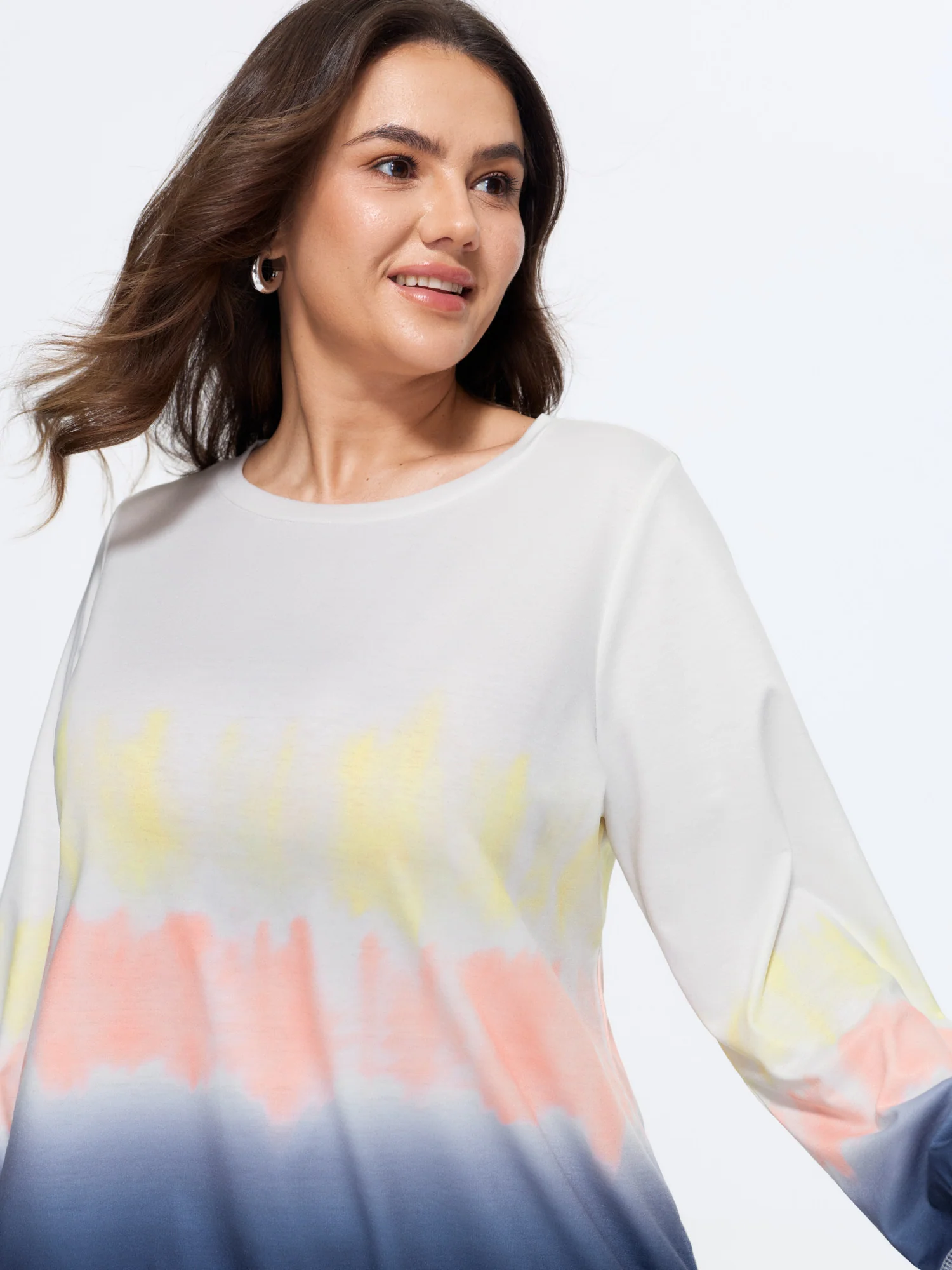 Supersoft Ombre Print Round Neck Sweatshirt