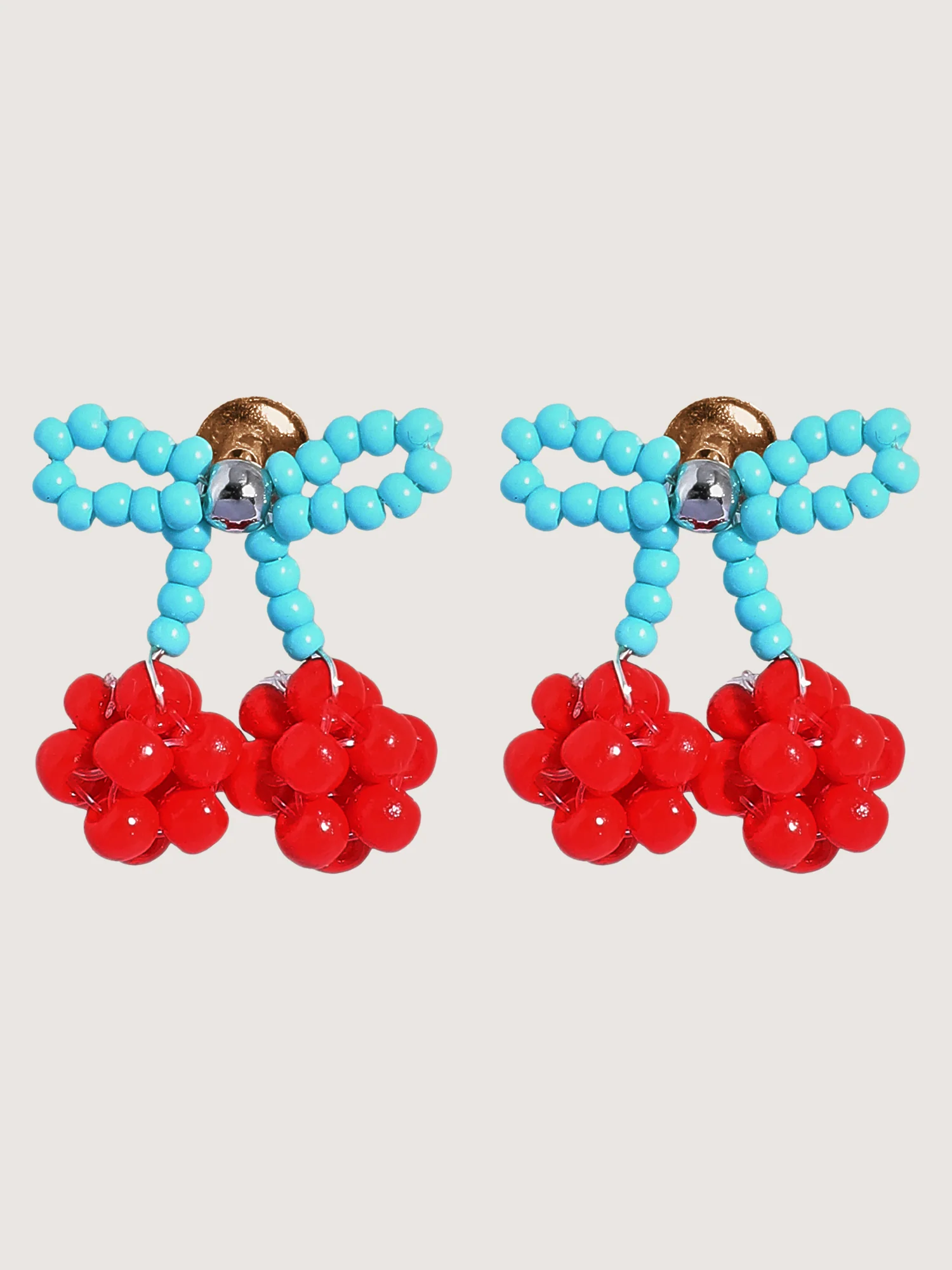 Berry Cute Color Contrast Drop Earrings