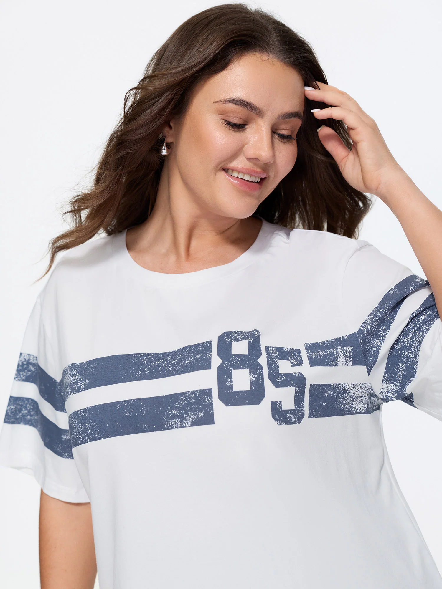 Cotton Striped Print Relaxed-Fit T-Shirt