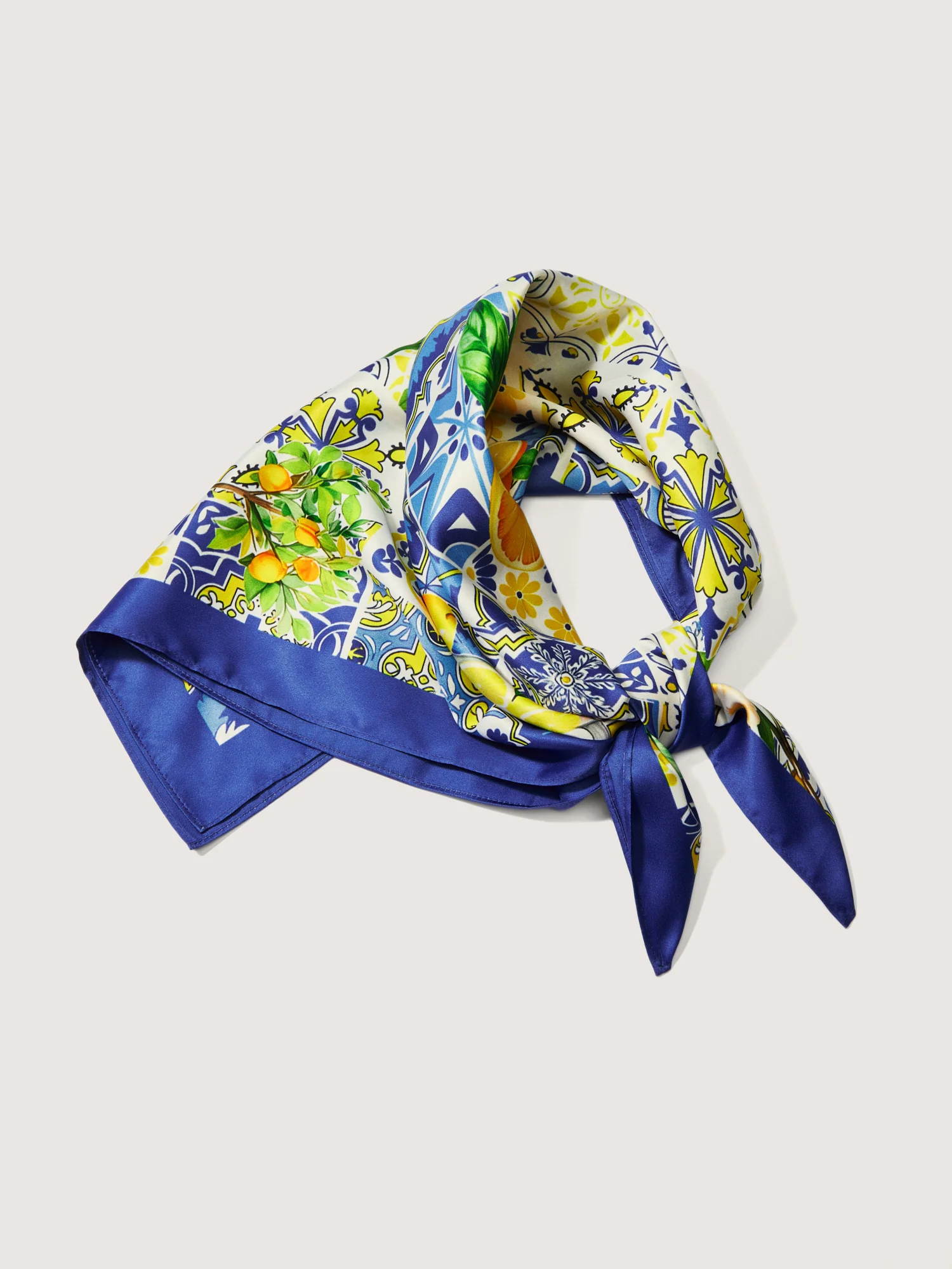 Lemon Grove Print Contrast Scarf