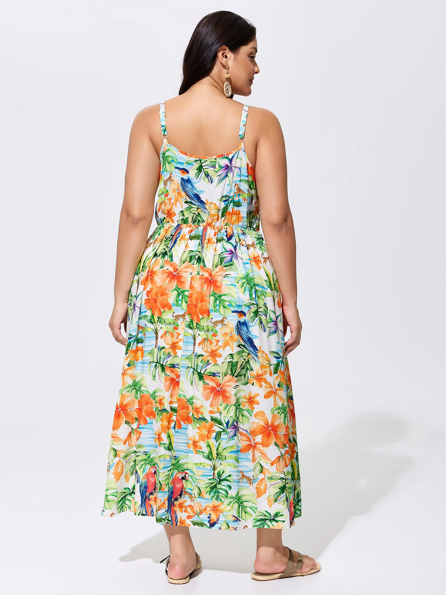 Floral Print Flowy Cami Maxi Dress