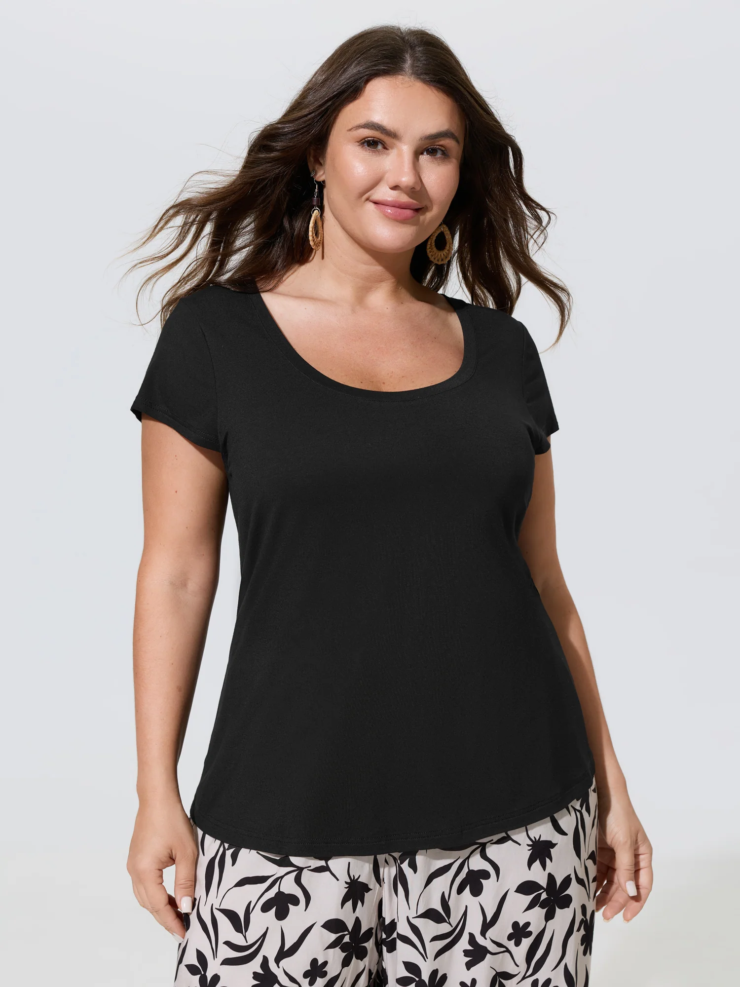 Supersoft Lace Cut-Out Fitted T-Shirt