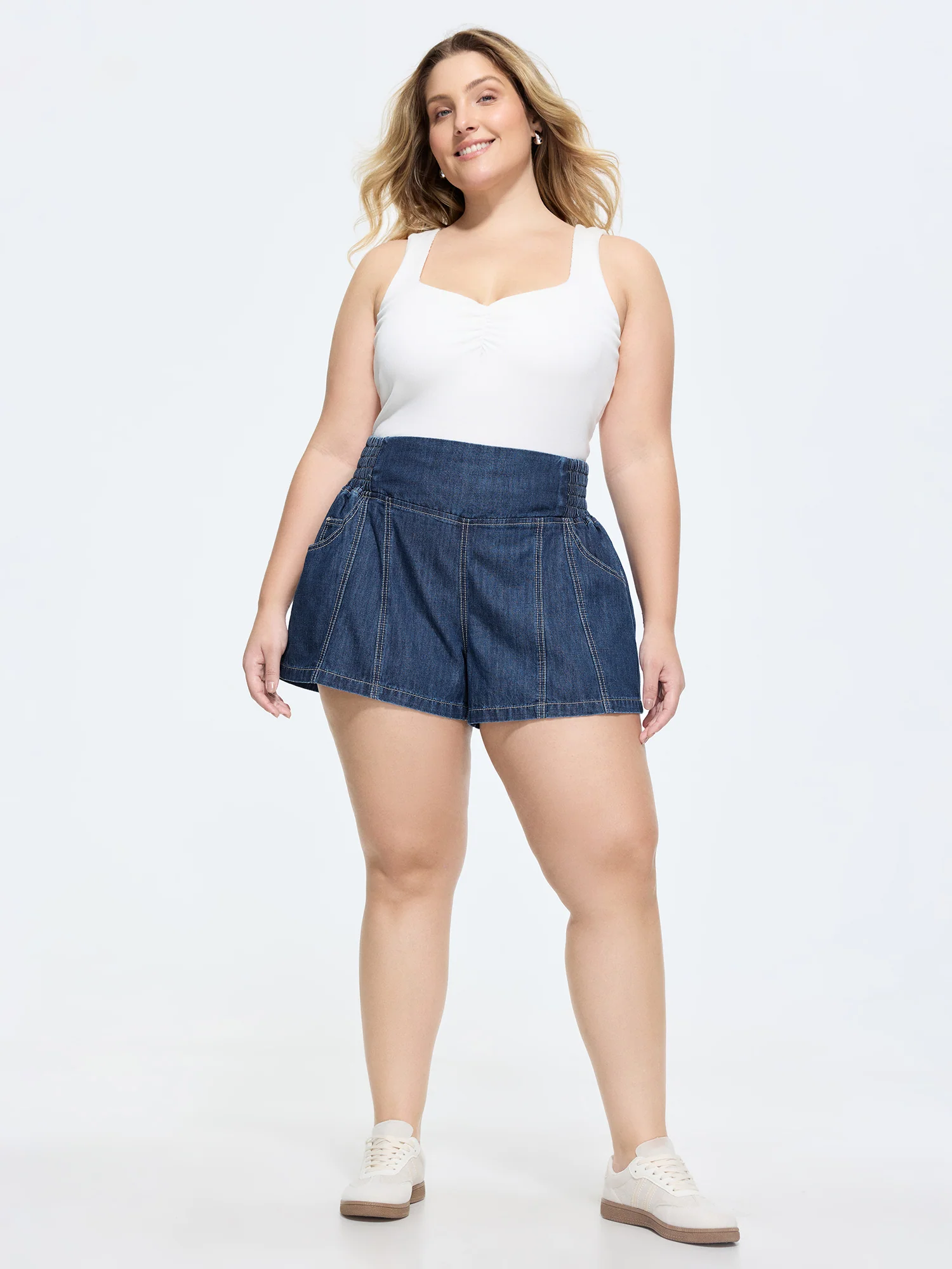 Supersoft Wide Waistband Denim Shorts