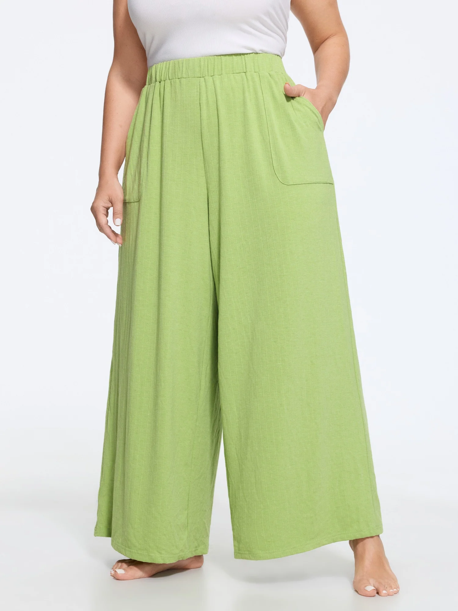 Vertical Ribbed Pocket Lounge Bottoms