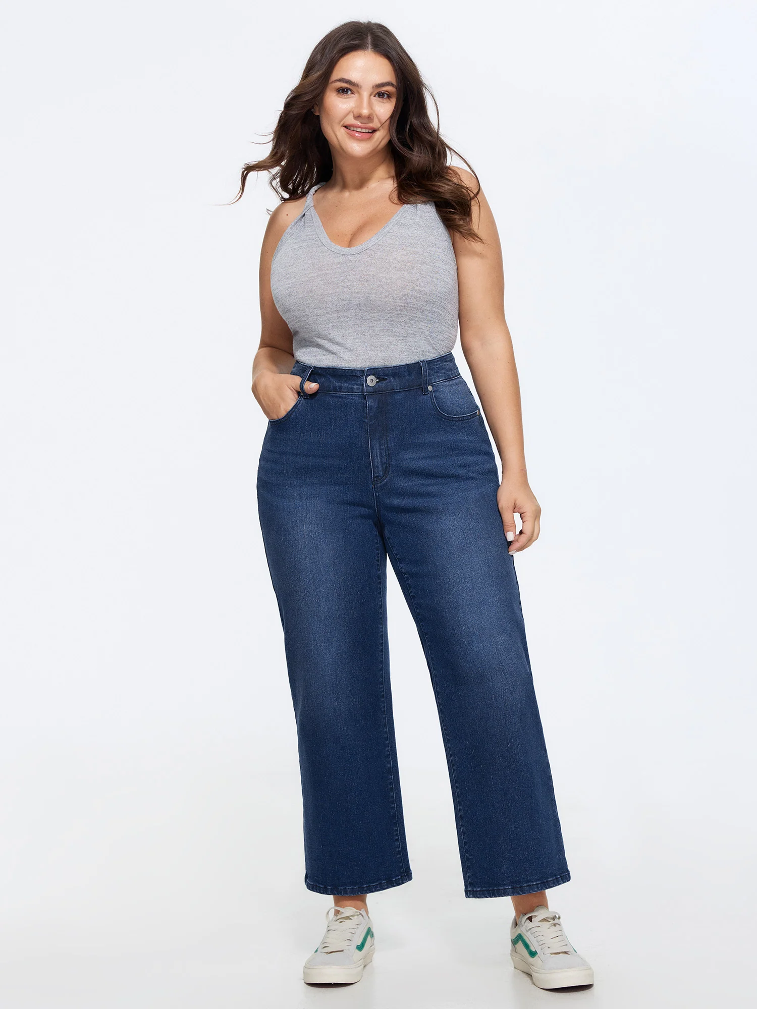 Butt-Lifting Straight-Leg Mid-Rise Jeans