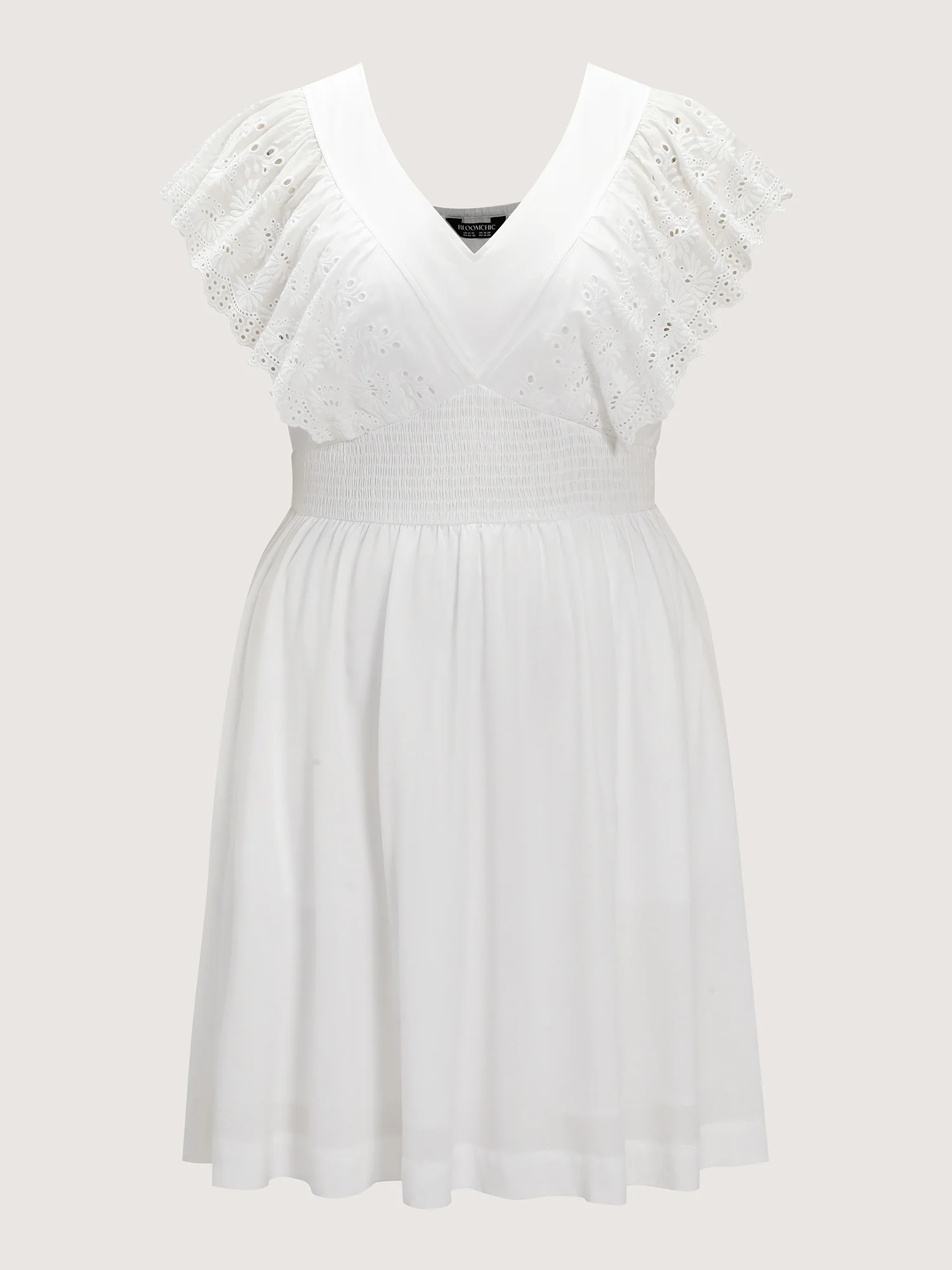 Supersoft Lace Eyelet Trim Breezy Mini Dress