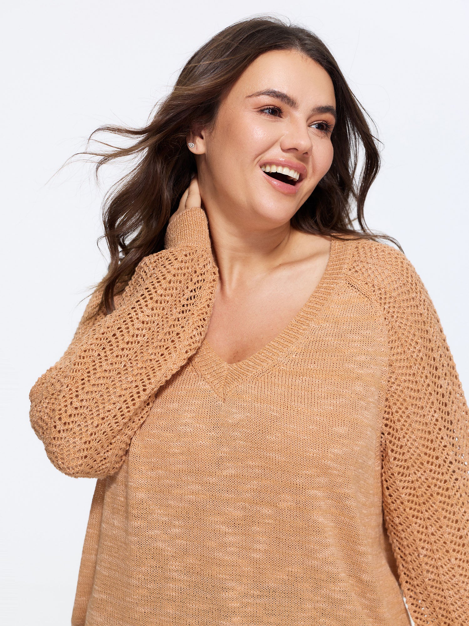 Texture Cut Out Raglan Sleeve Pullover