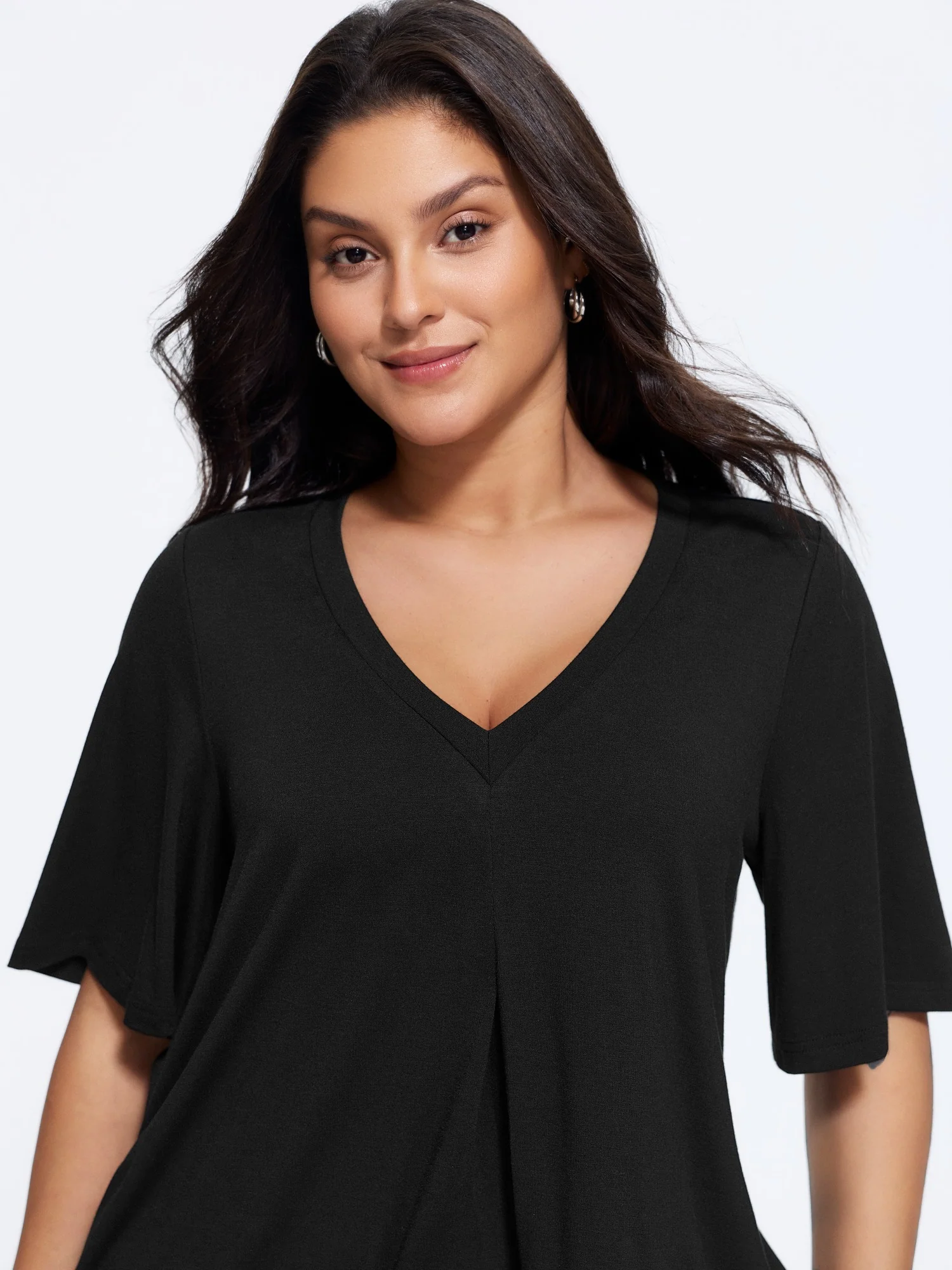 Supersoft Stretchy Front Pleat Loose T-Shirt