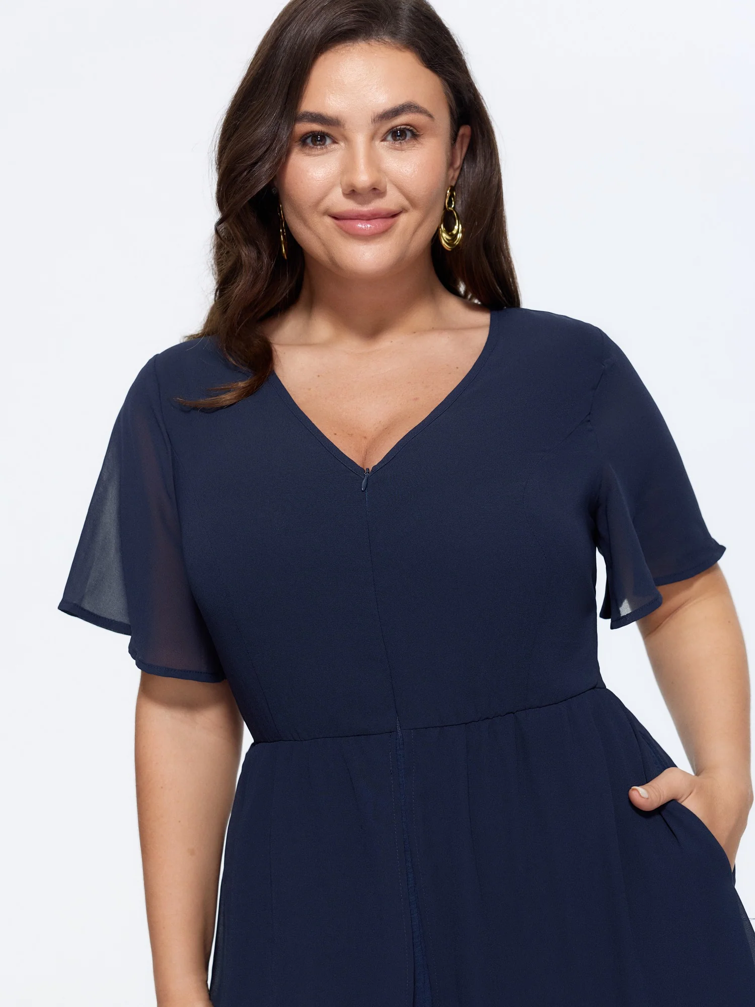 Hidden Zipper Layered Pockets Jumpsuit