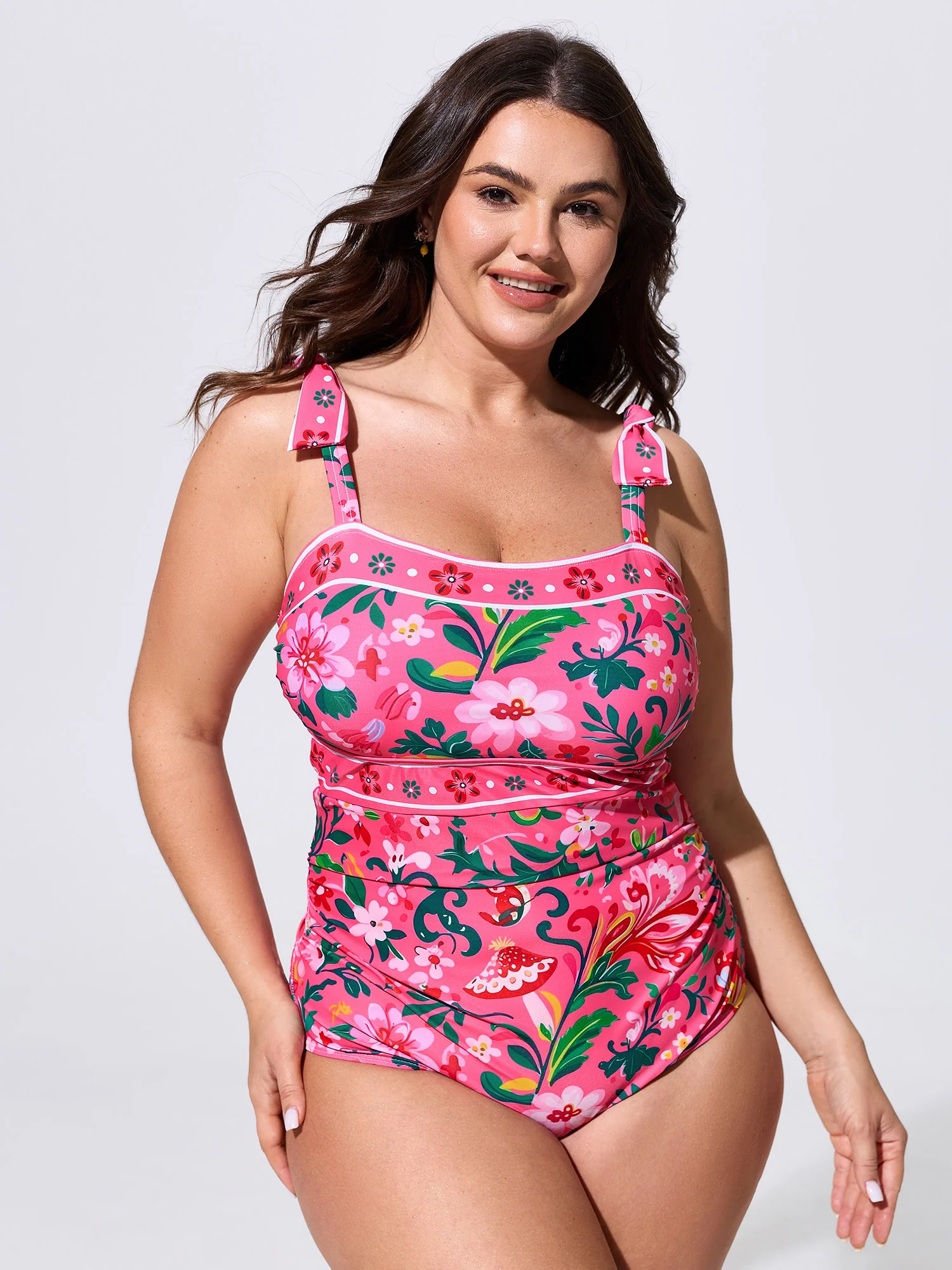 Sheer Sarong Set Flora Print One-Piece Swim