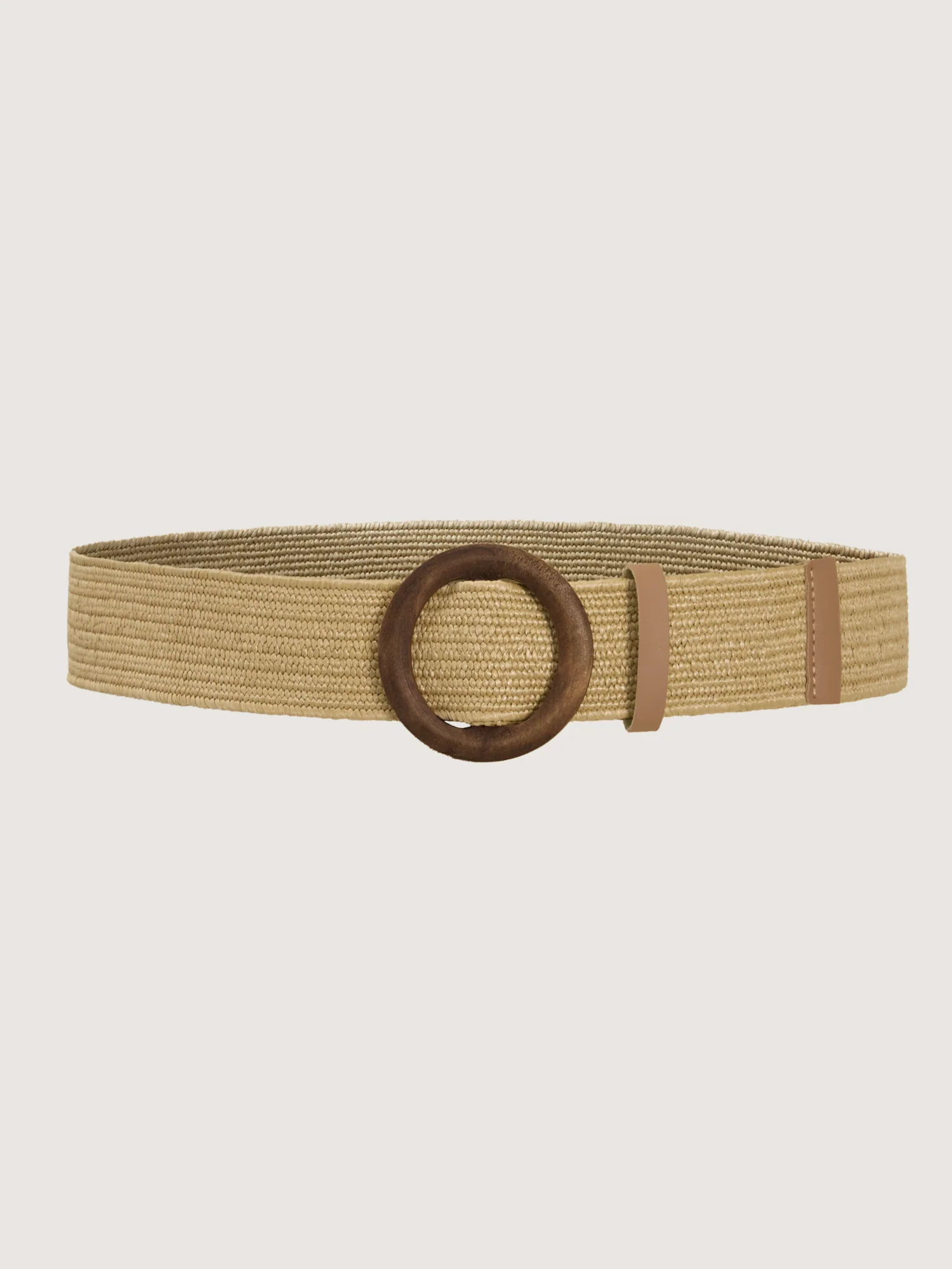 Stretchy Buckle Woven Wide Belt