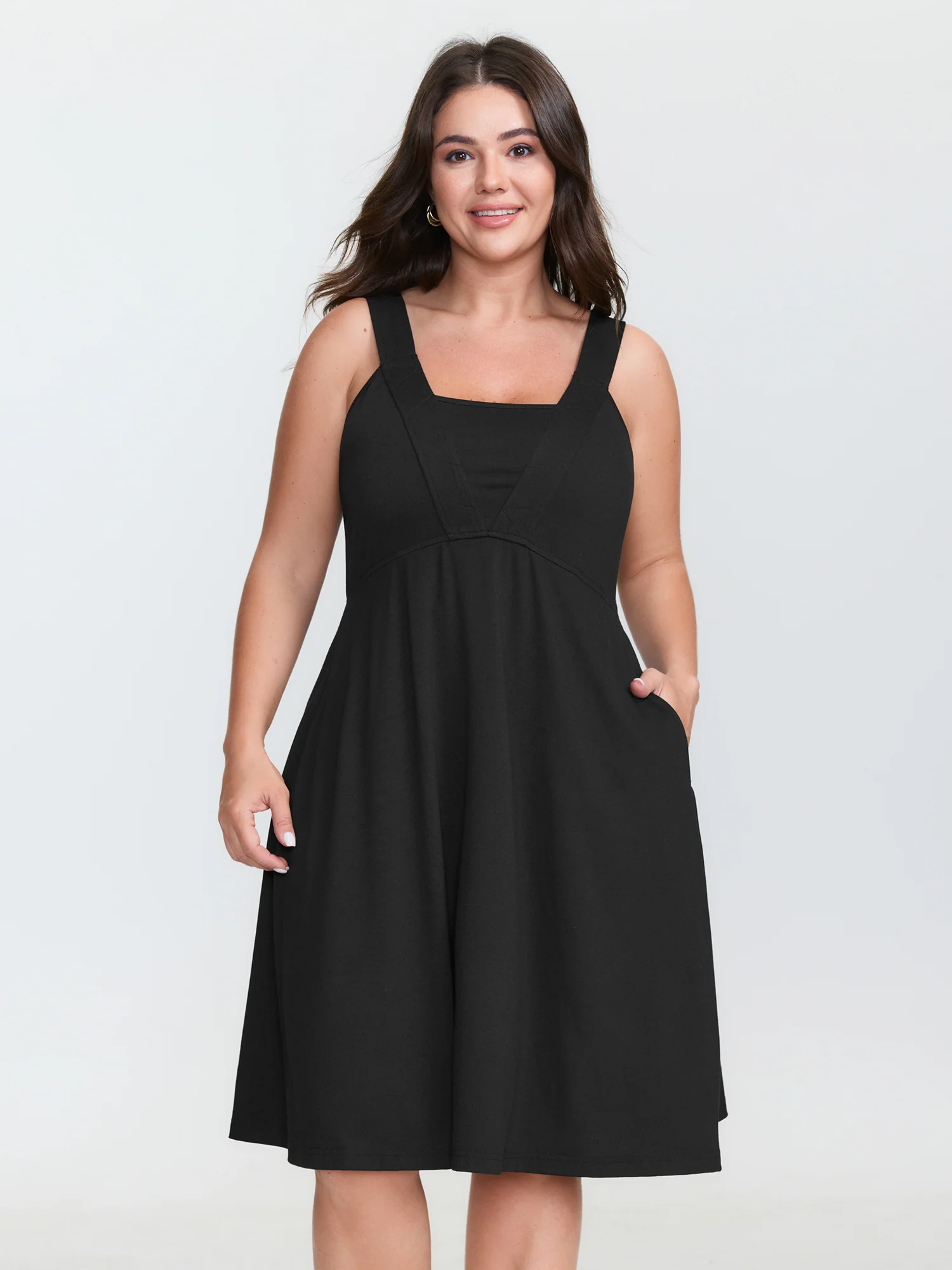 Supersoft Wide Straps Plain Mini Dress