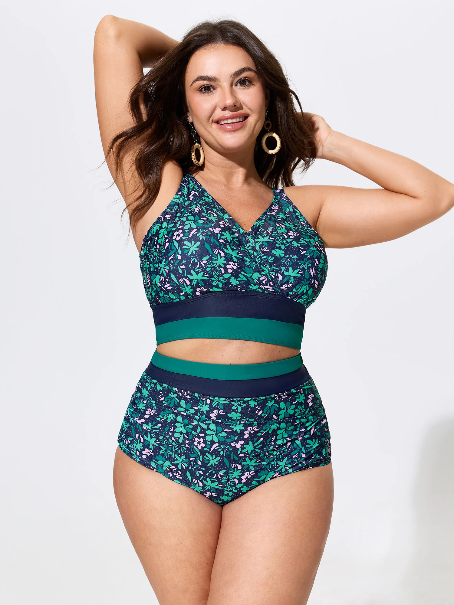 Colorful Floral Print Swim Bottoms