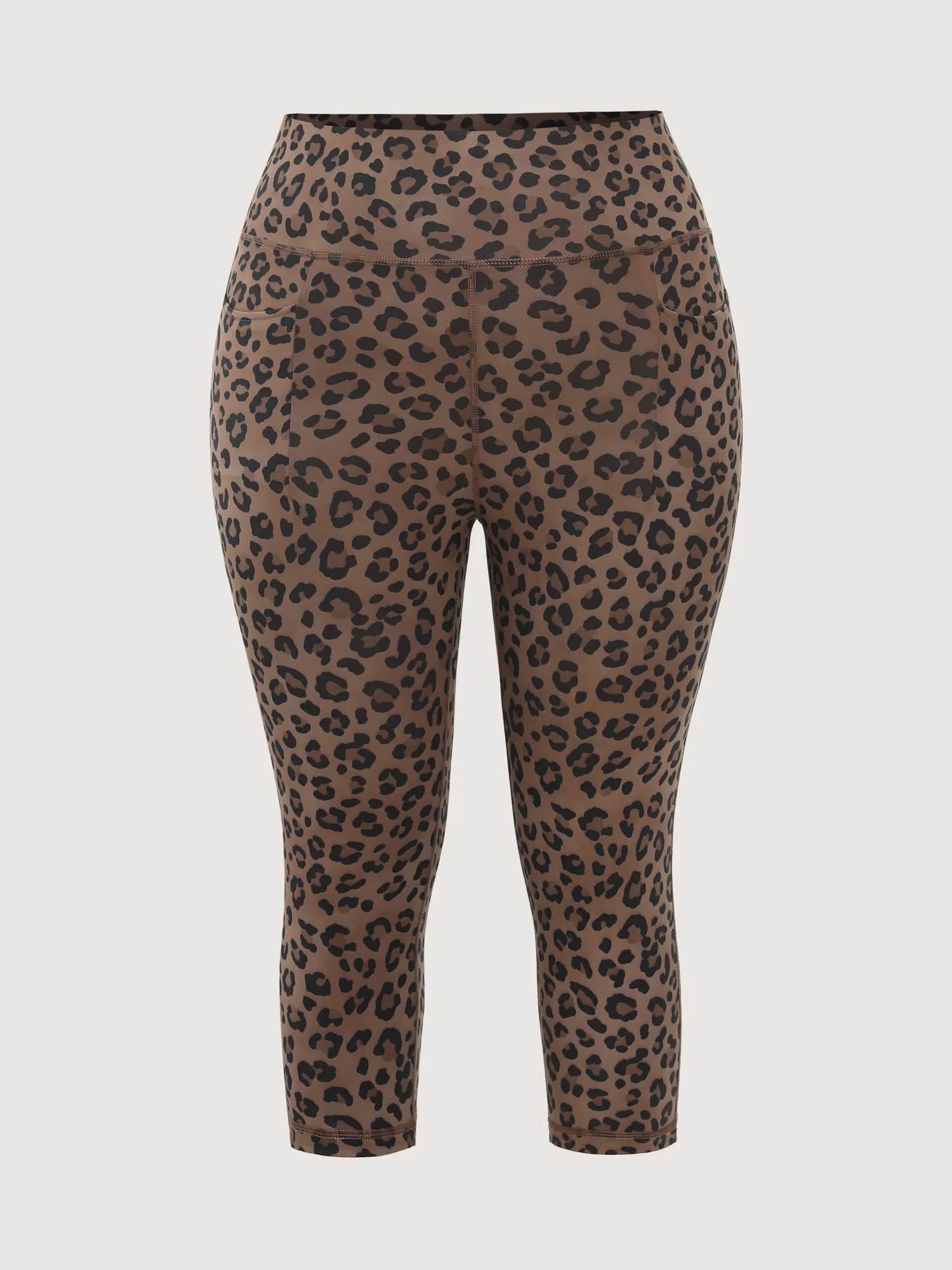 Stretchy Leopard Print Wide Waistband Leggings