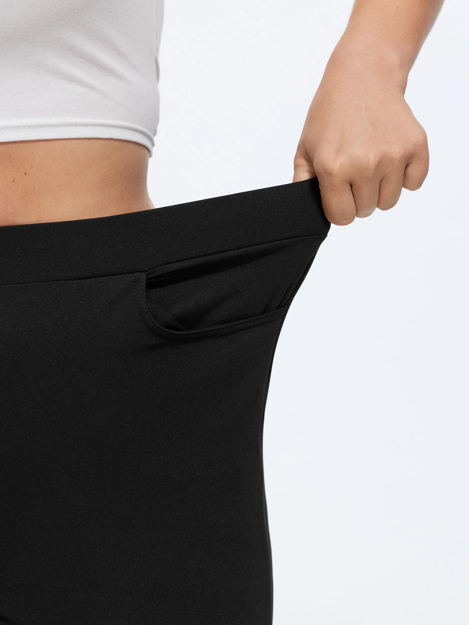 Stretchy Pull-On Plain Leggings