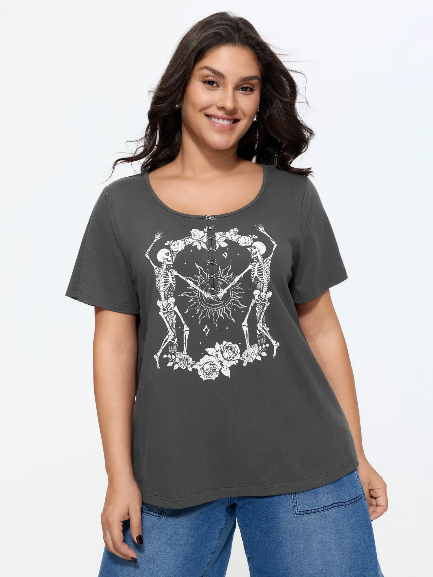 Cotton Sumerween Skull Print T-Shirt