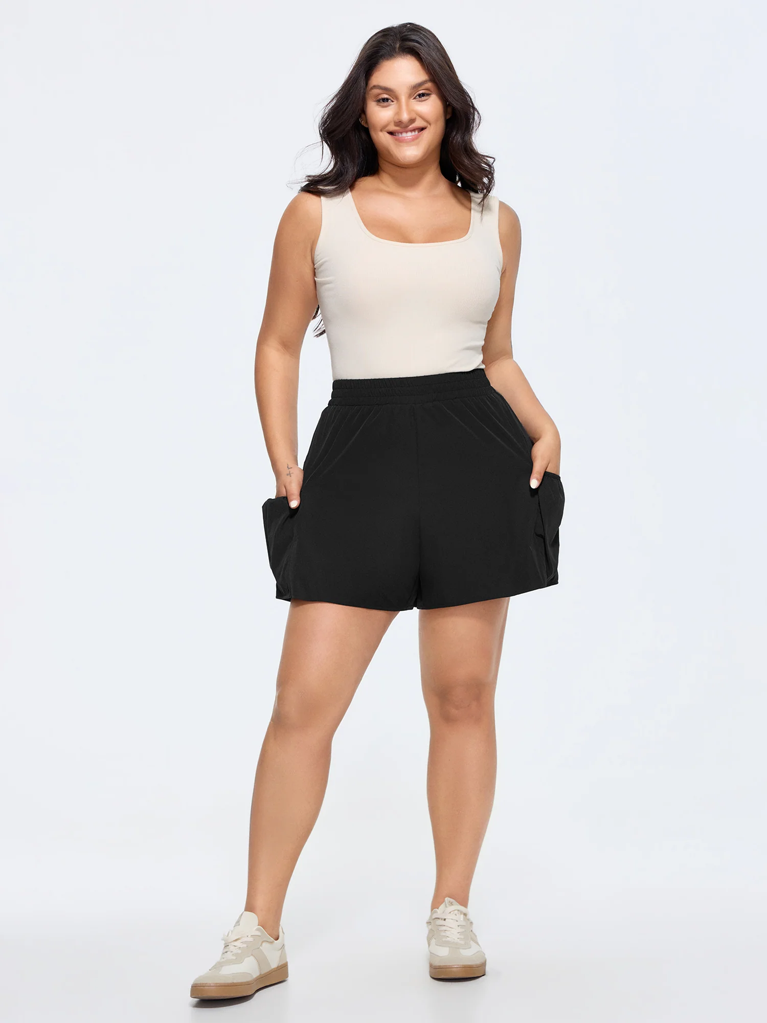 Stretchy Relaxed-Fit Pockets Shorts