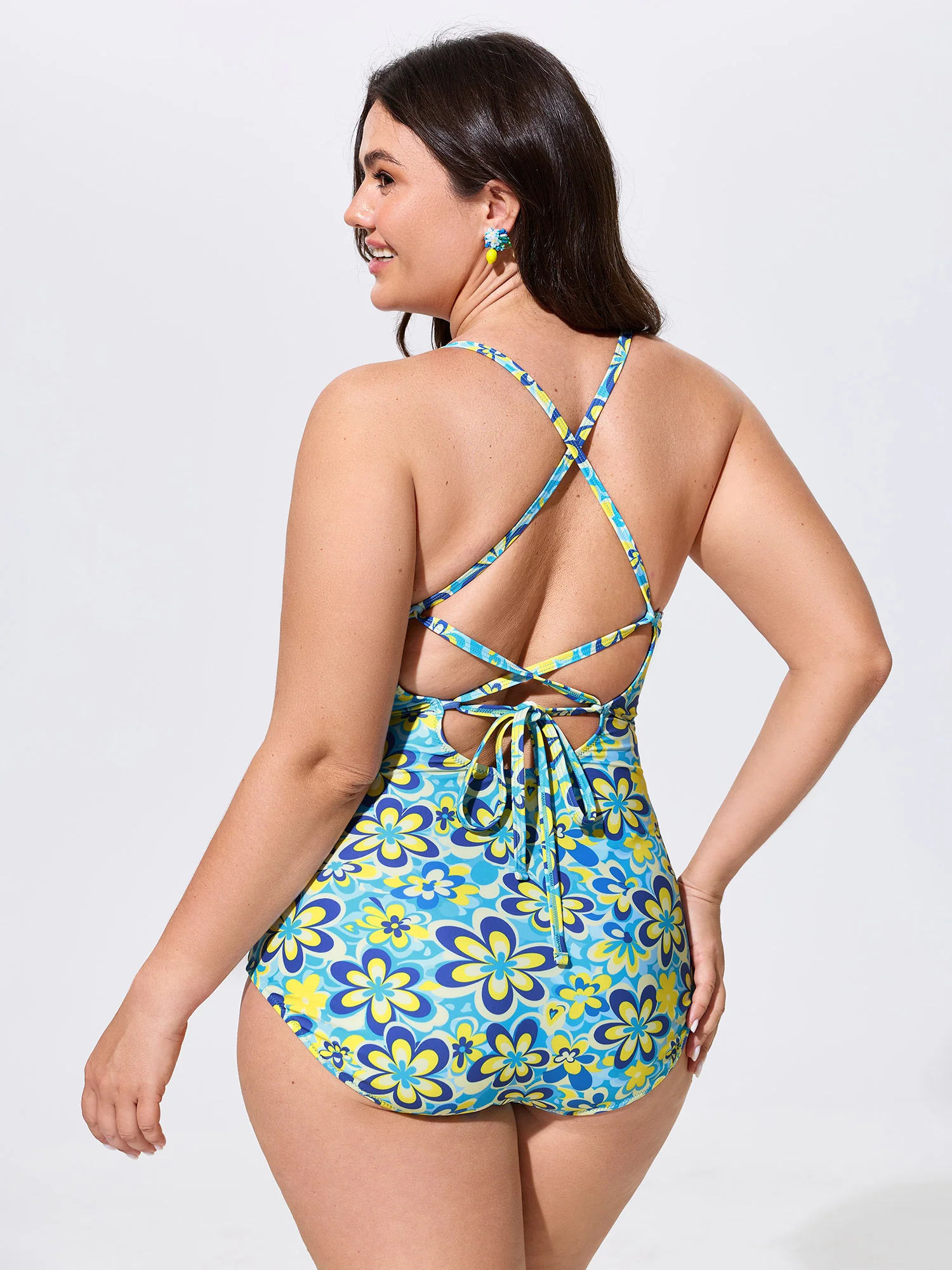 Sunkissed Floral Print Back-Tie One-Piece Swim