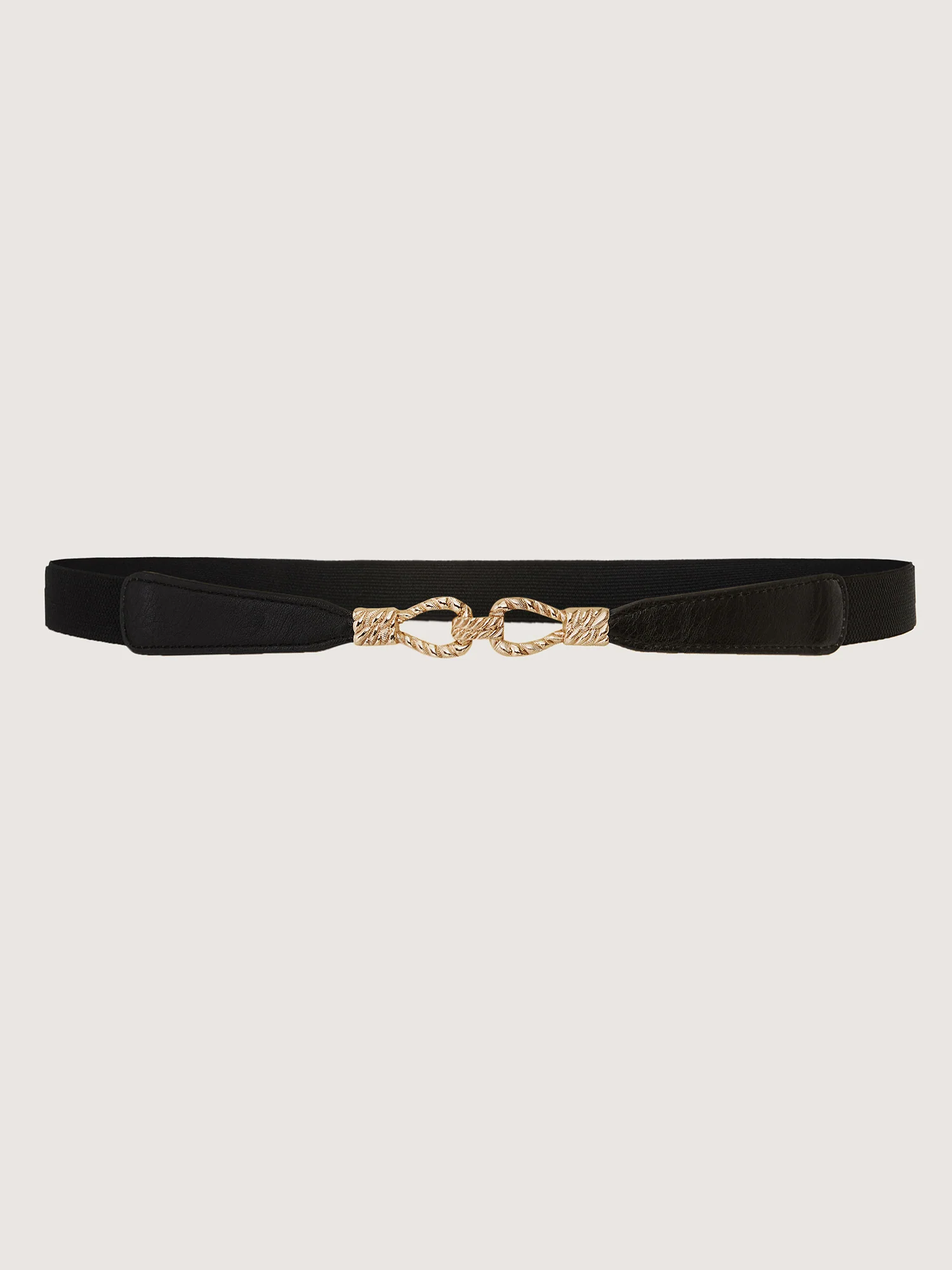 Elegant Gold Twisted Buckle Stretchy Belt