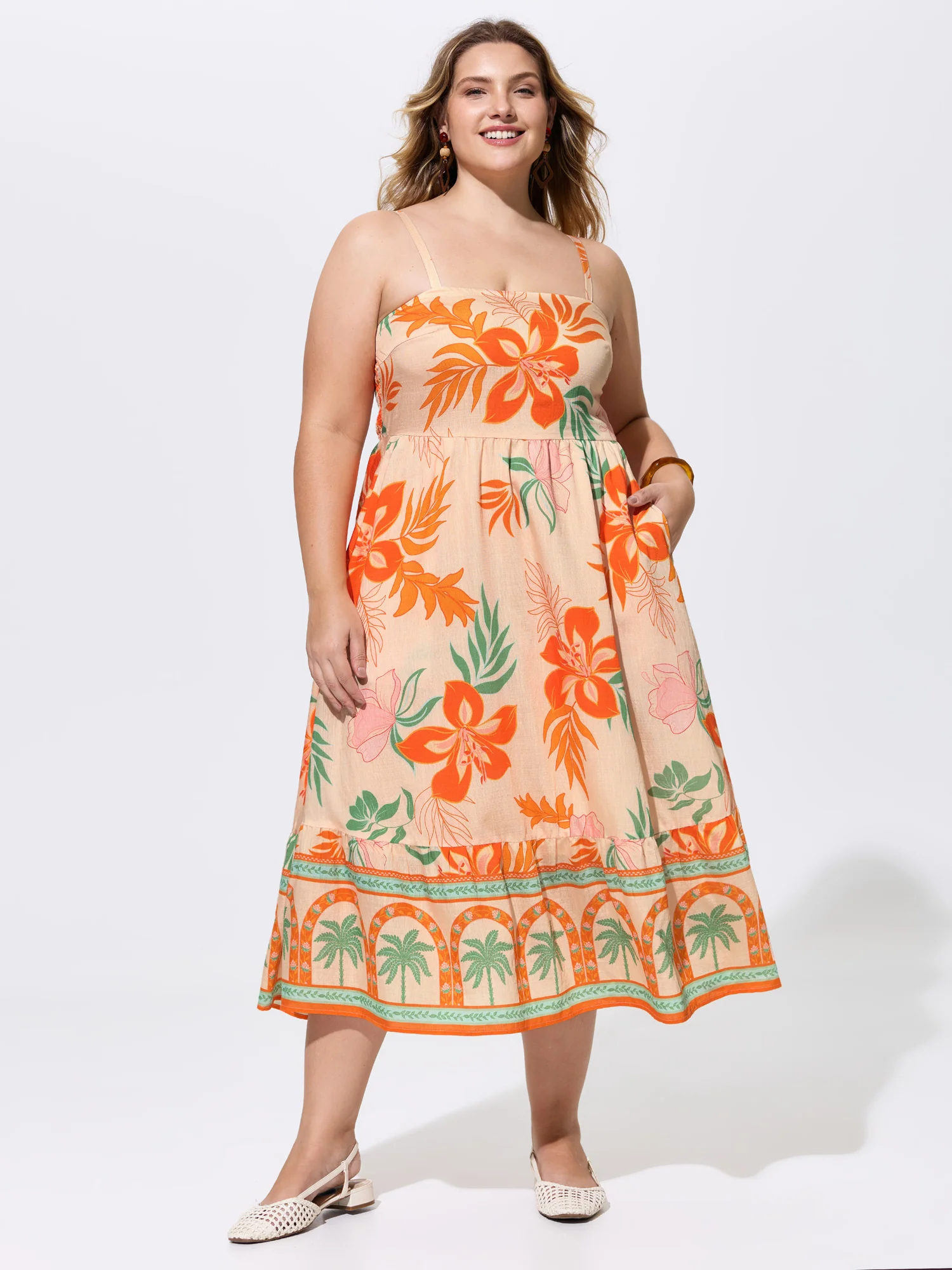 Supersoft Floral Print Cami Flowy Maxi Dress