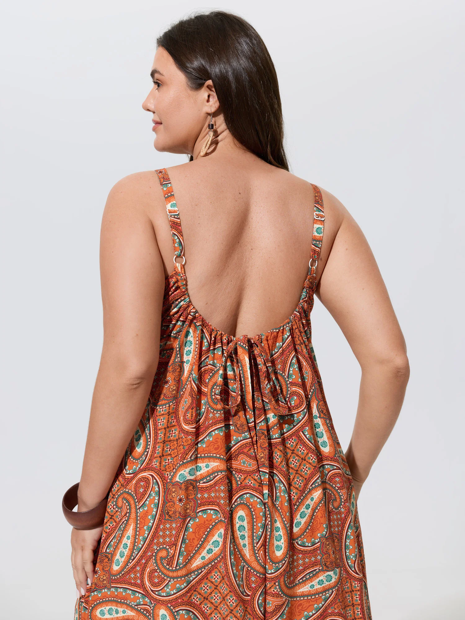 Paisley Print Backless Sleeveless Jumpsuit