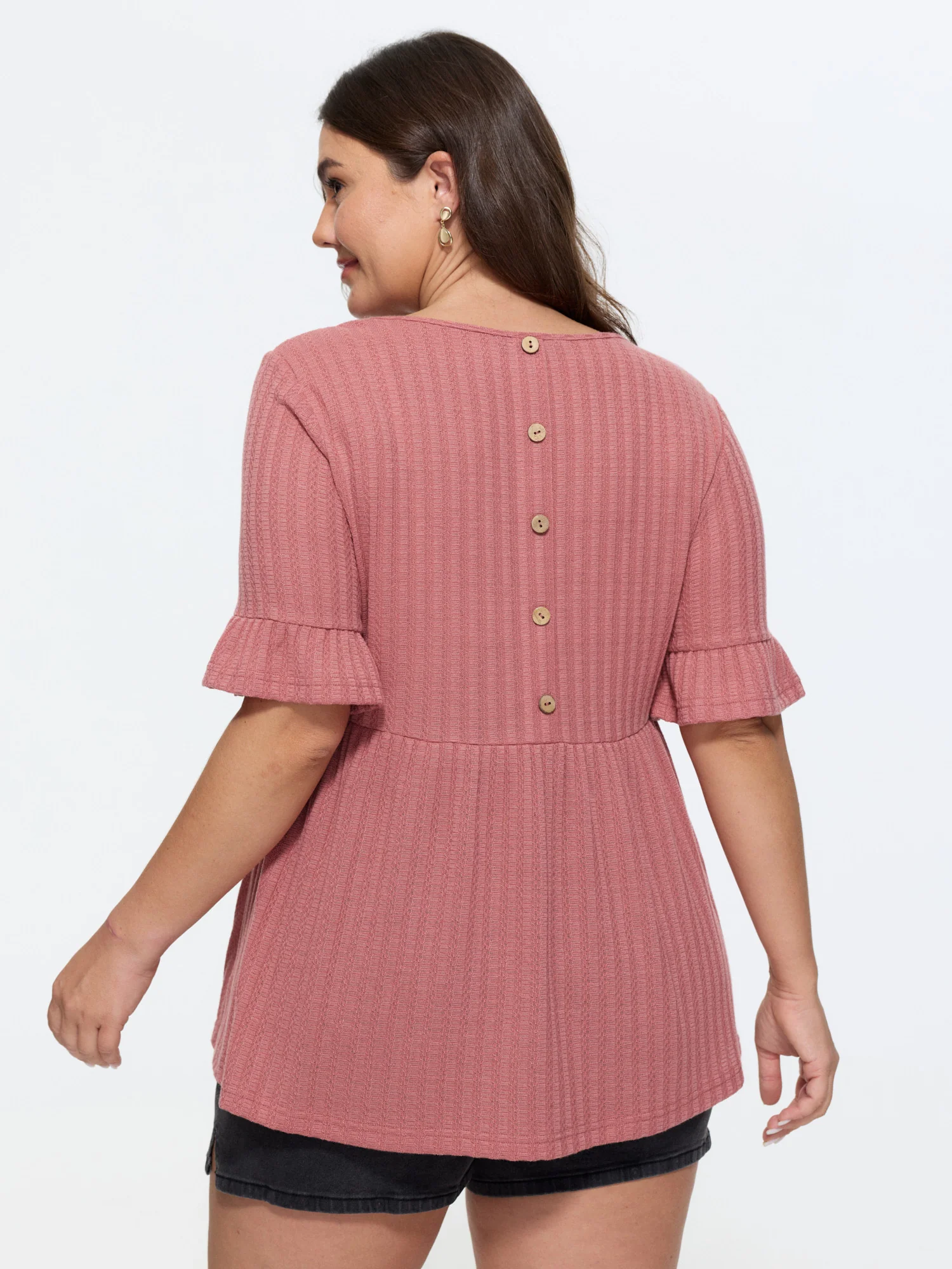 Stretchy Cut-Out Neckline Knit Top