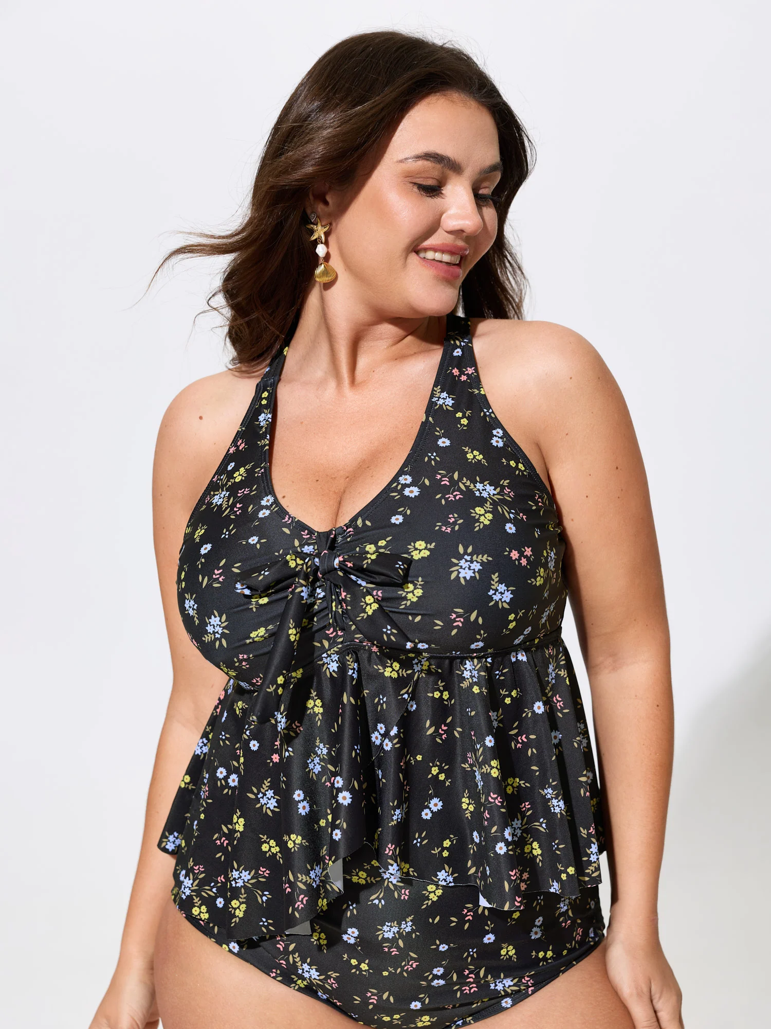 Floral Print Supportive Fit Swim Top