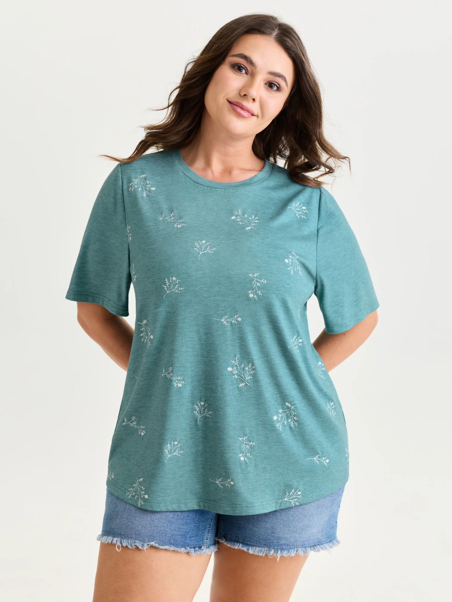 Supersoft Floral Embroidered T-Shirt