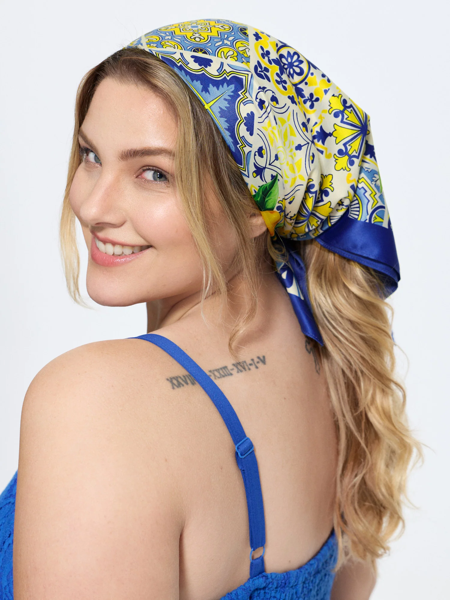 Lemon Grove Print Contrast Scarf