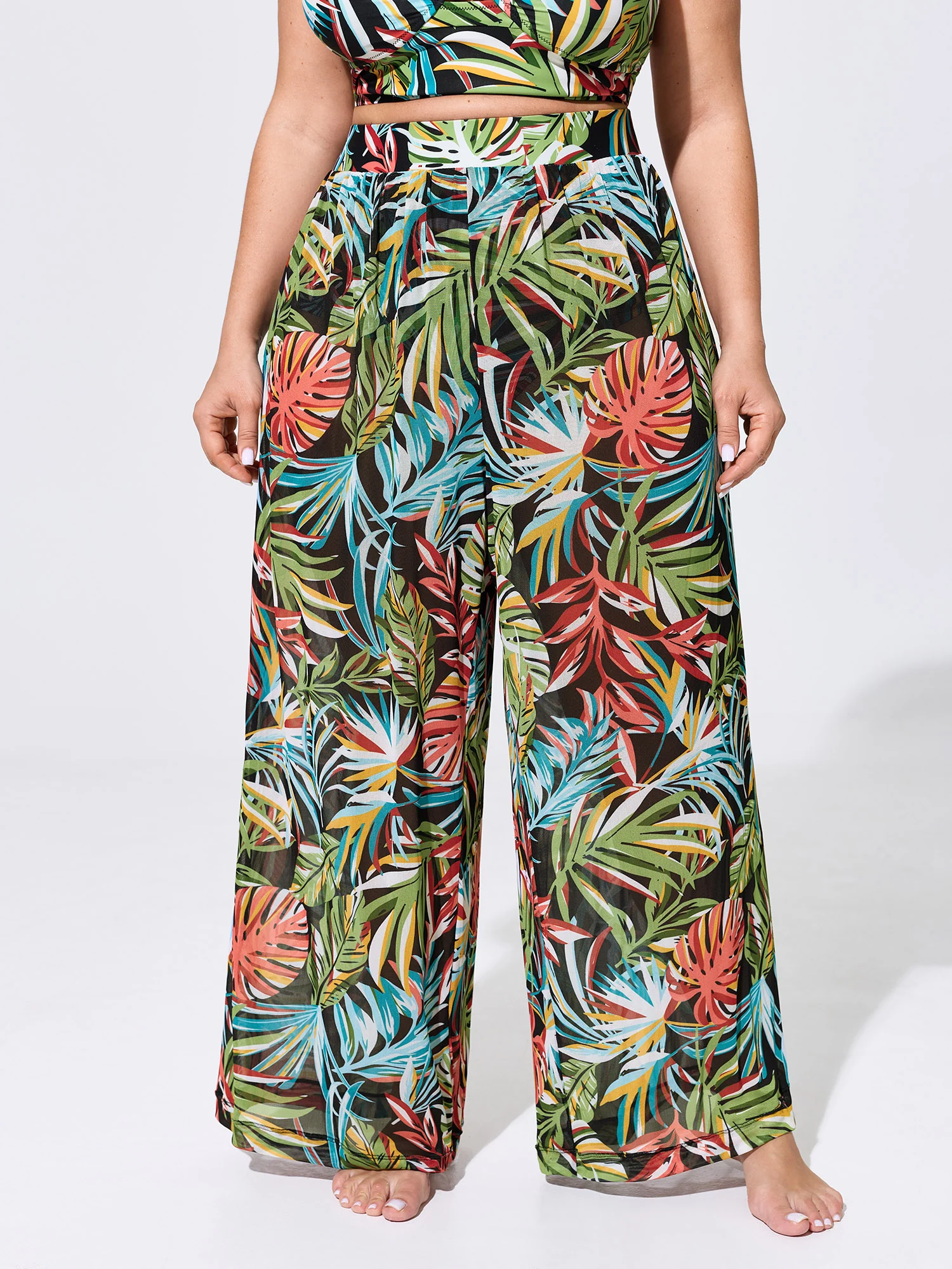 Tropical Vibes Sheer Sarong Set Swim Bottoms